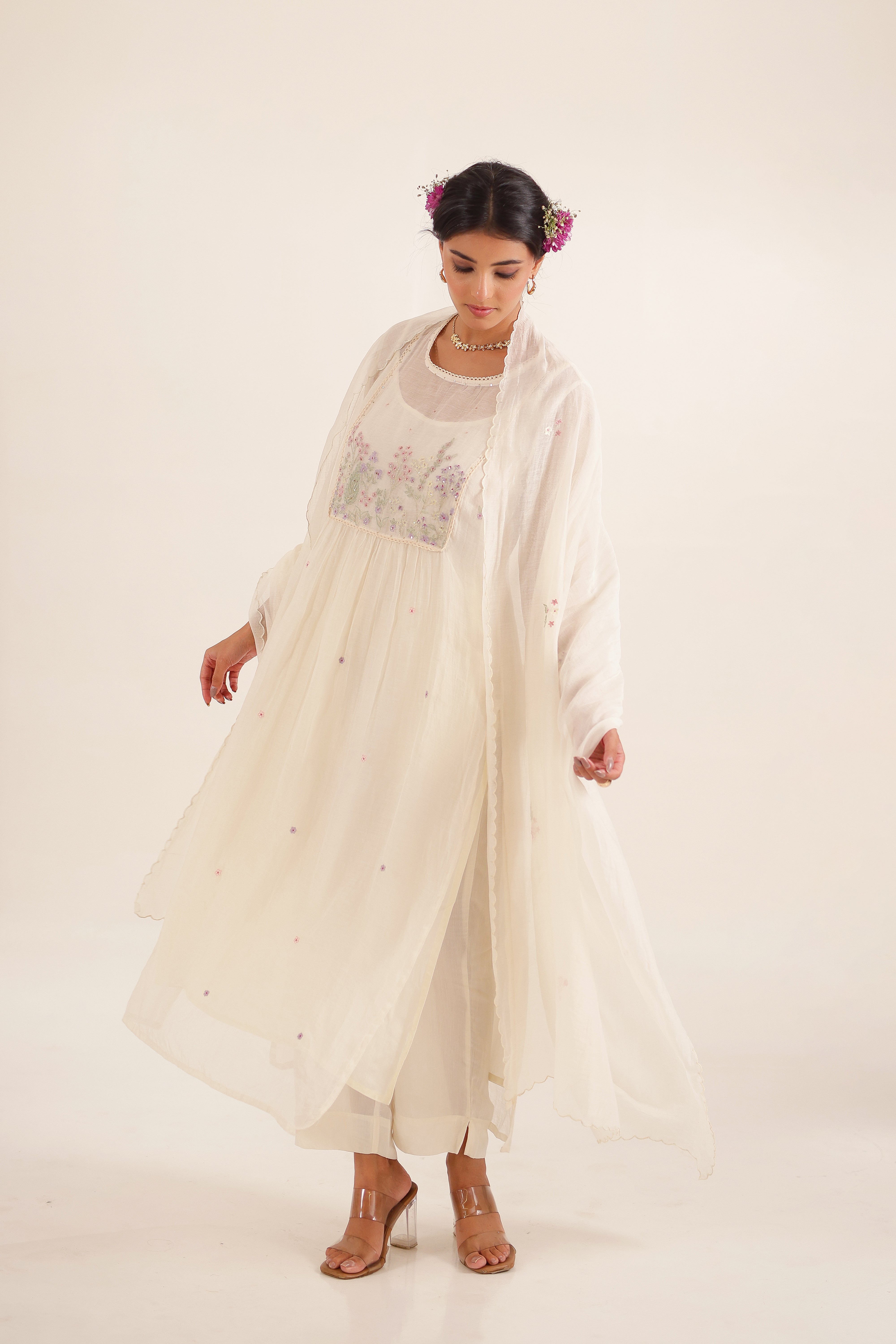 IVORY WHITE FLAMINGO SUIT SET
