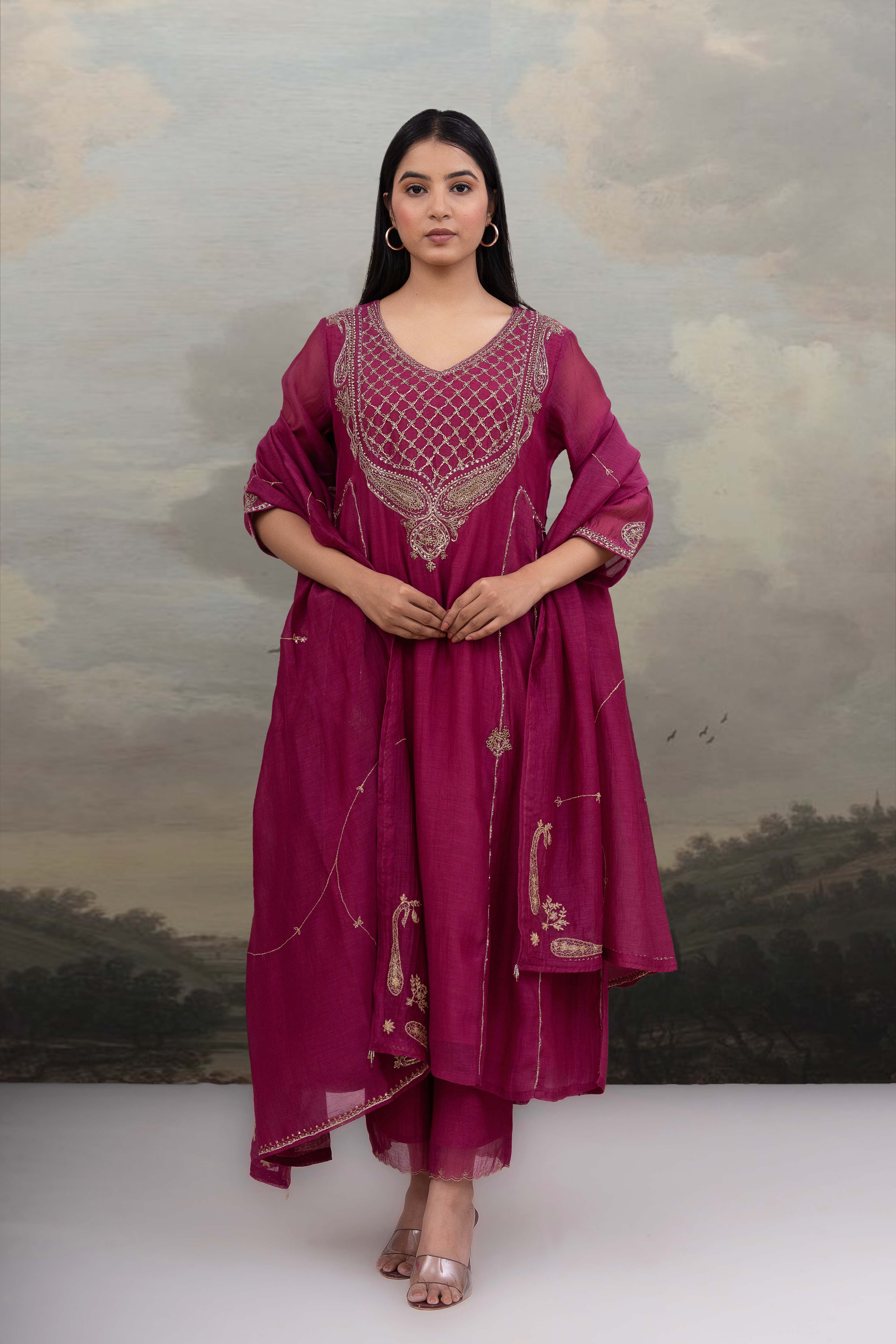 Rani Pink Ambiya Dress set