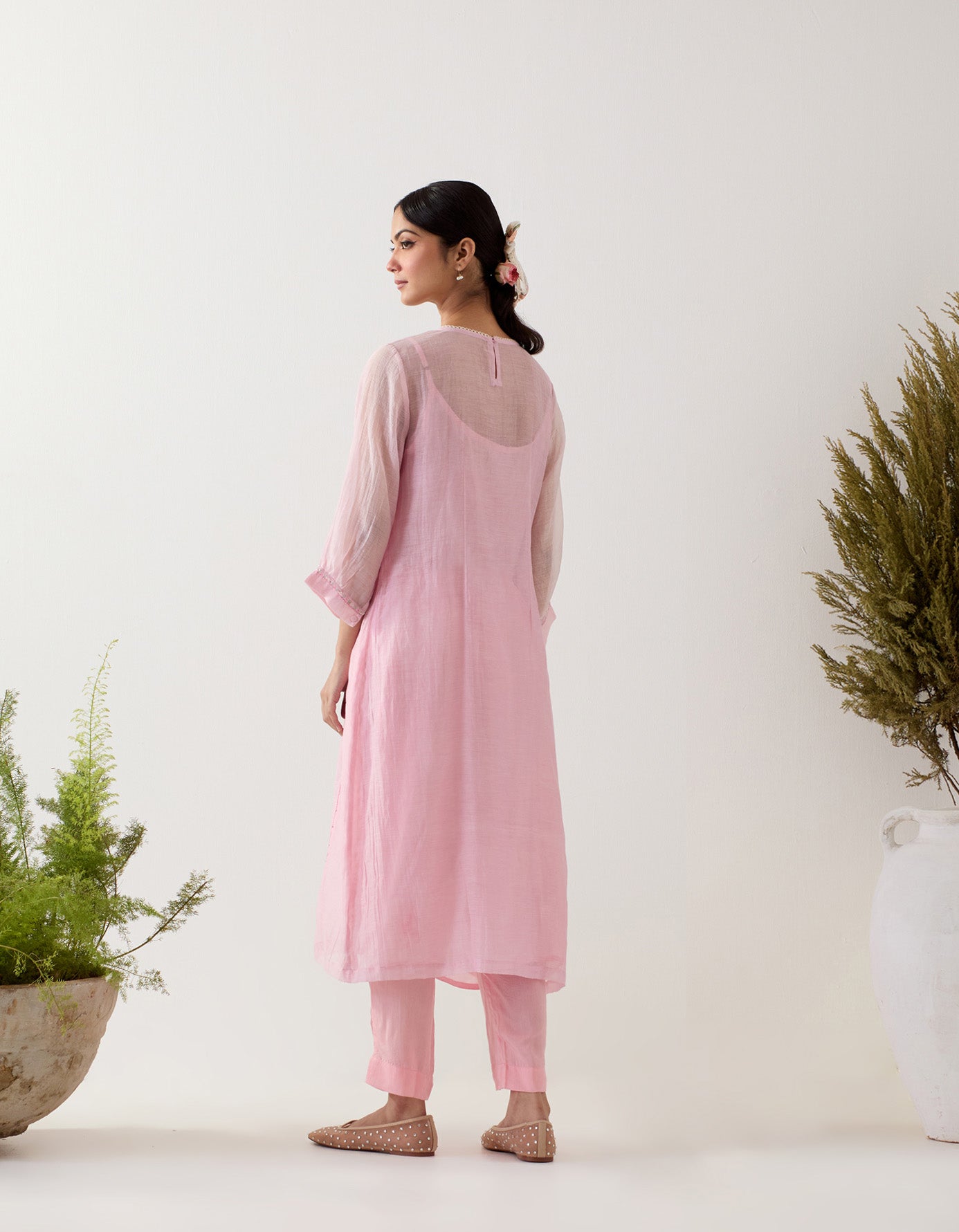 Blush Pink Ariel kurta set with dupatta