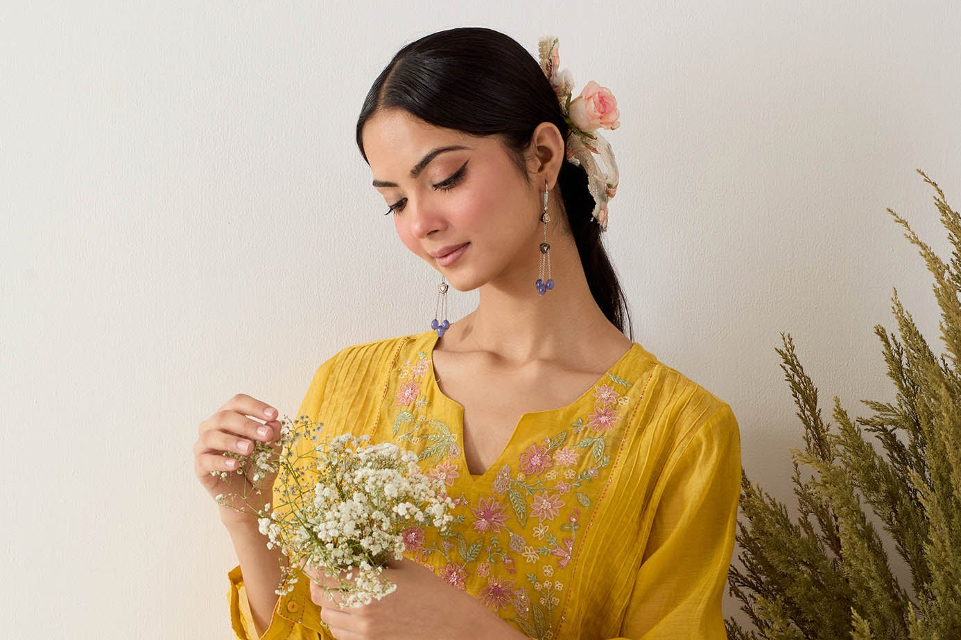 Mustard vineyard kurta set with dupatta