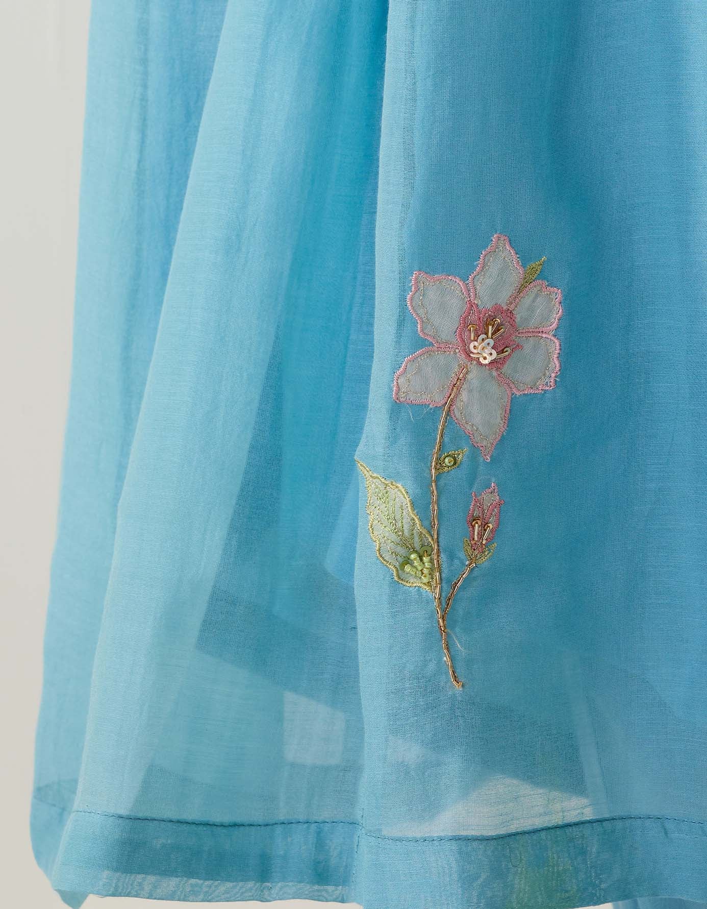 Jodhpur blue applique kurta set