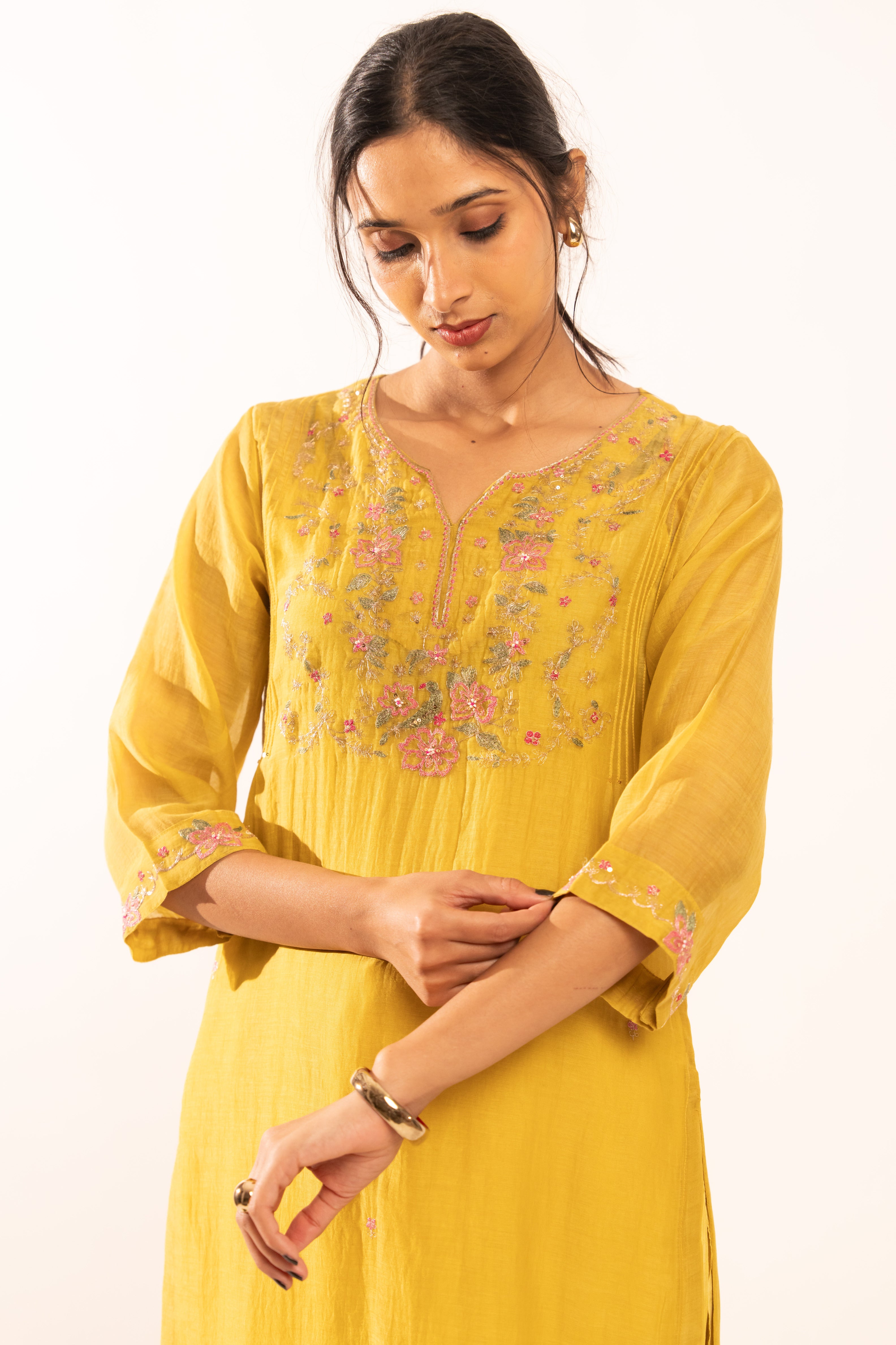 Mustard Daydream kurta set with duppata