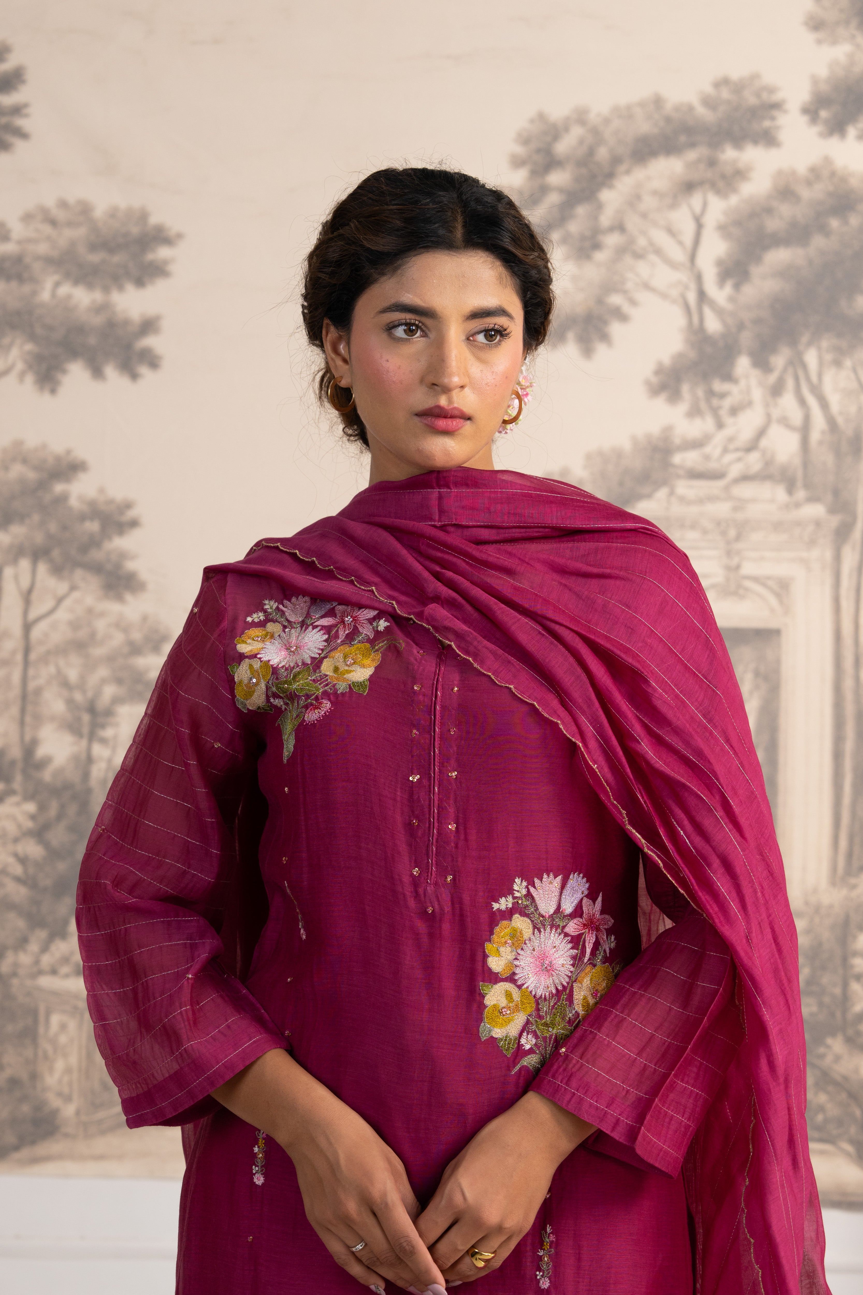 Rani pink twin bouquet suit set
