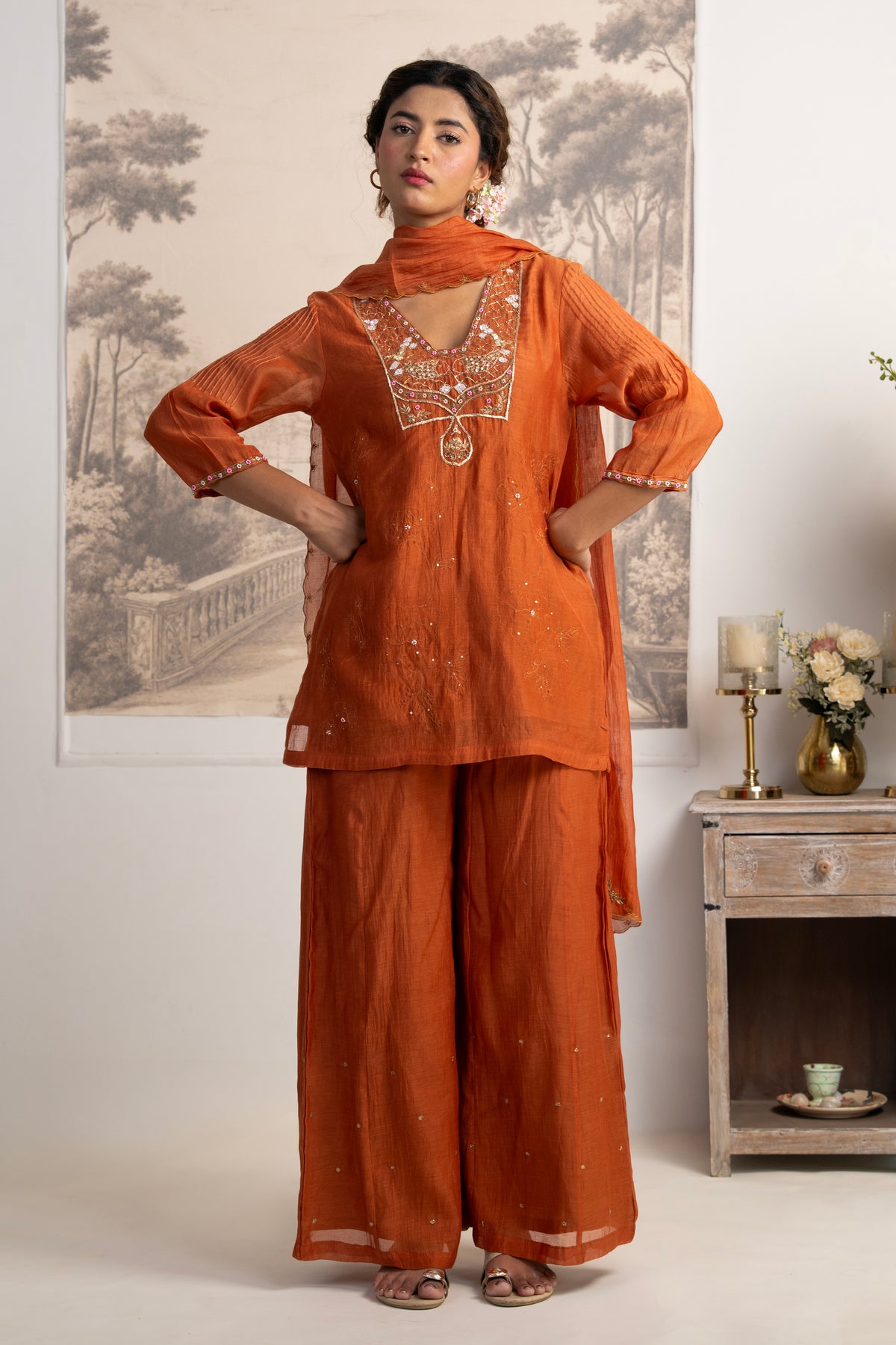 RUST ORANGE MATSYA TOP SET