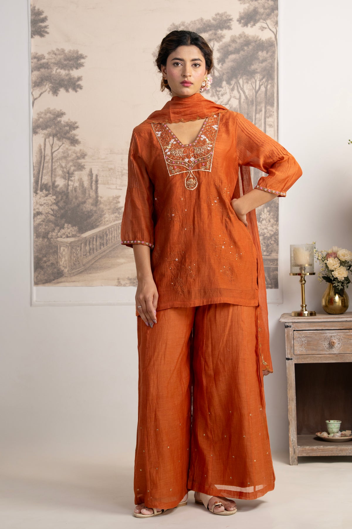 RUST ORANGE MATSYA TOP SET