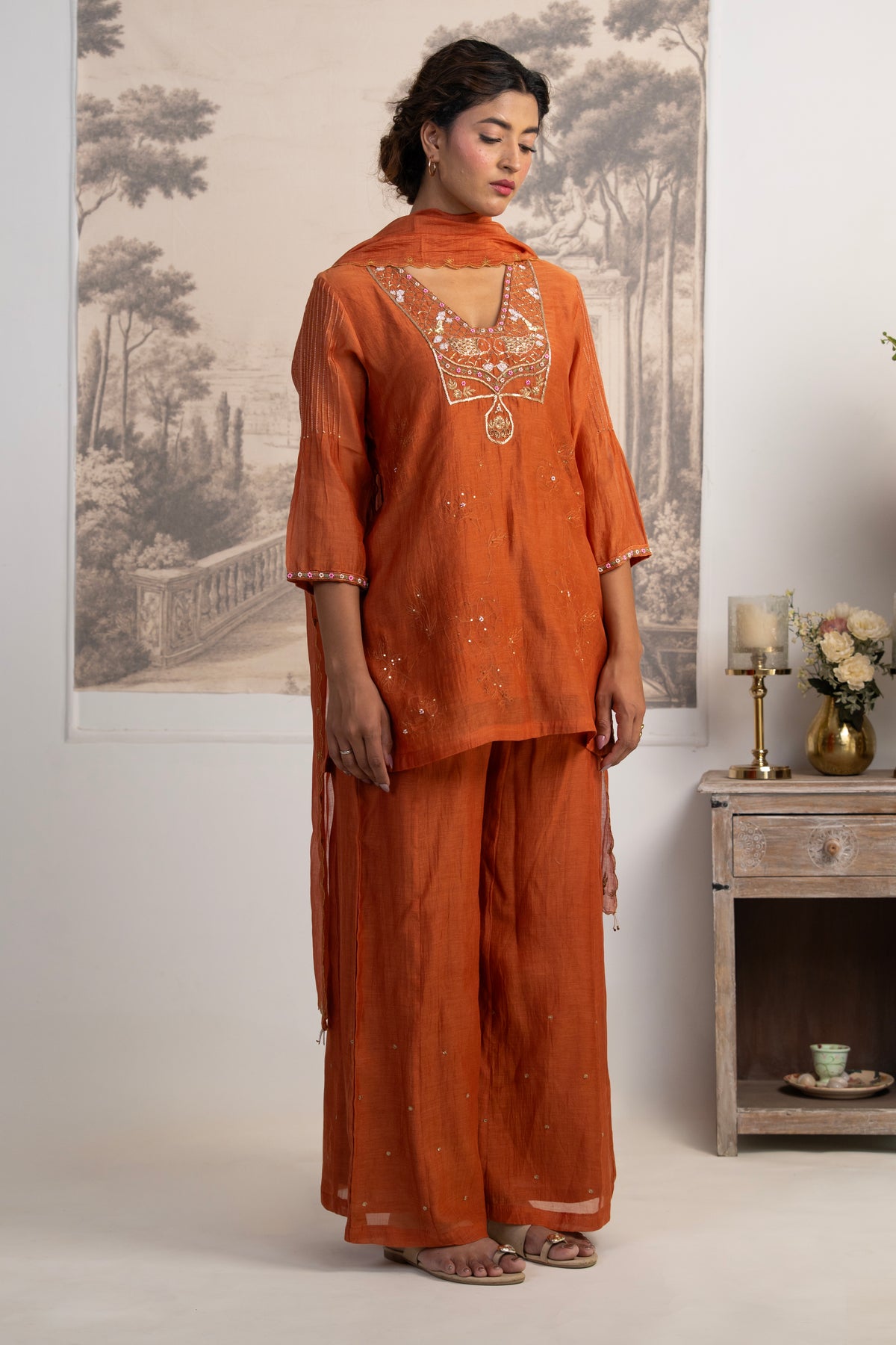 RUST ORANGE MATSYA TOP SET