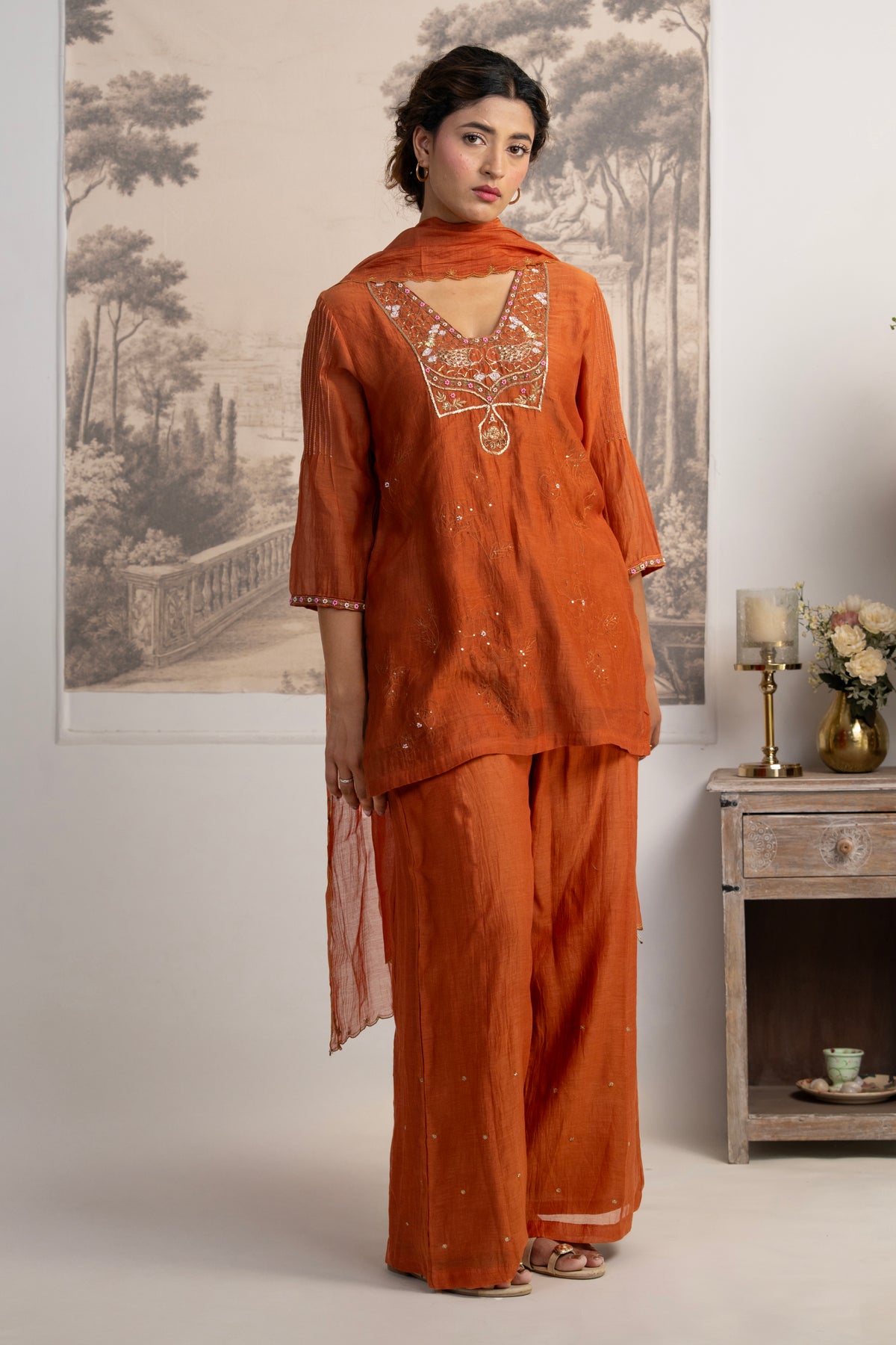 RUST ORANGE MATSYA TOP SET