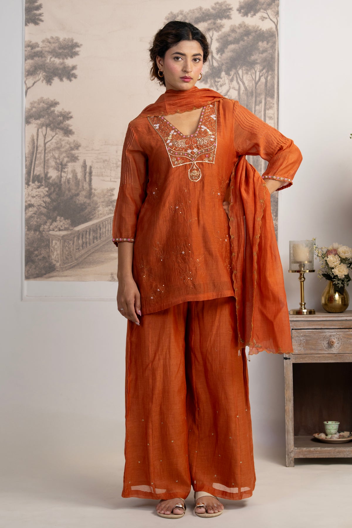 RUST ORANGE MATSYA TOP SET