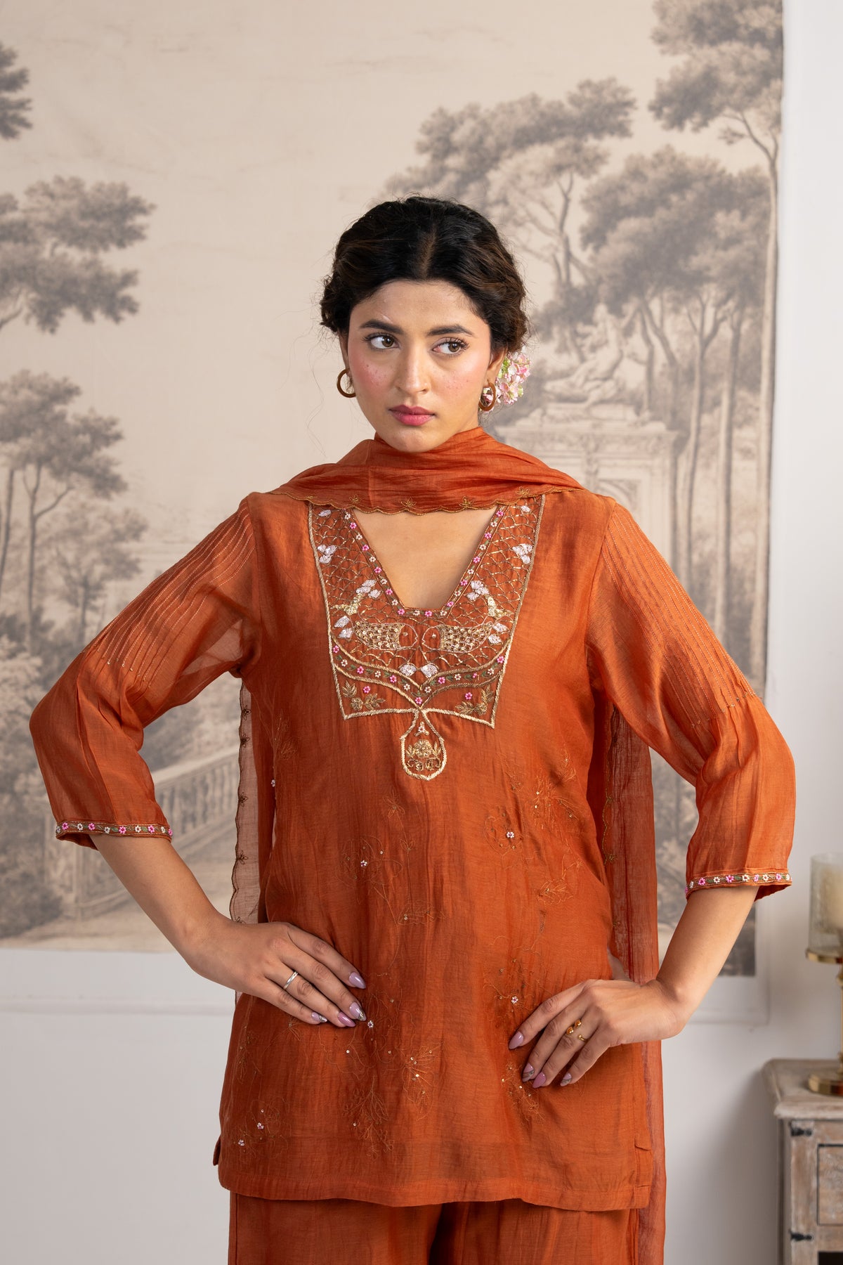 RUST ORANGE MATSYA TOP SET