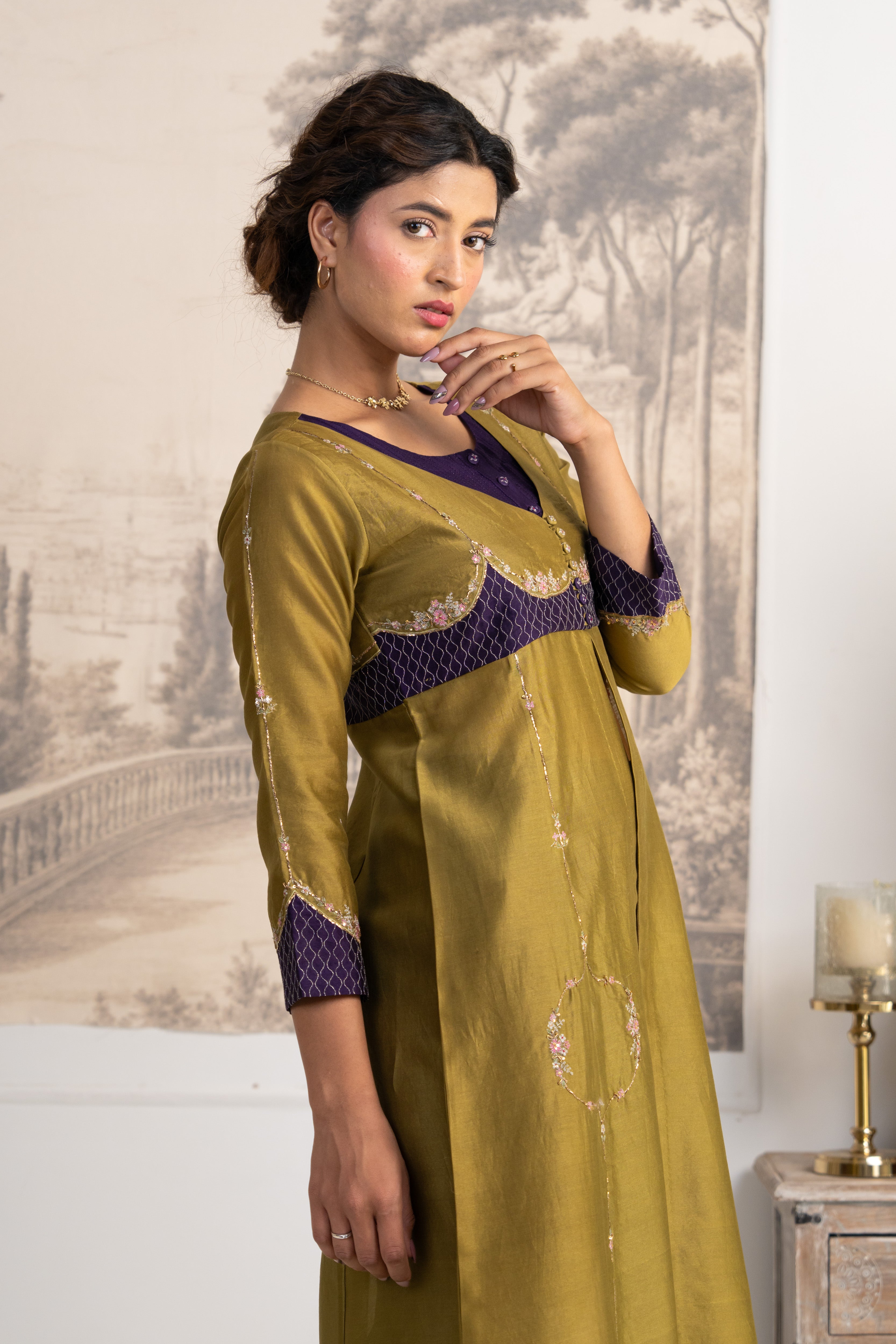 MEHENDI GREEN PURPLE MASTANI SUIT SET
