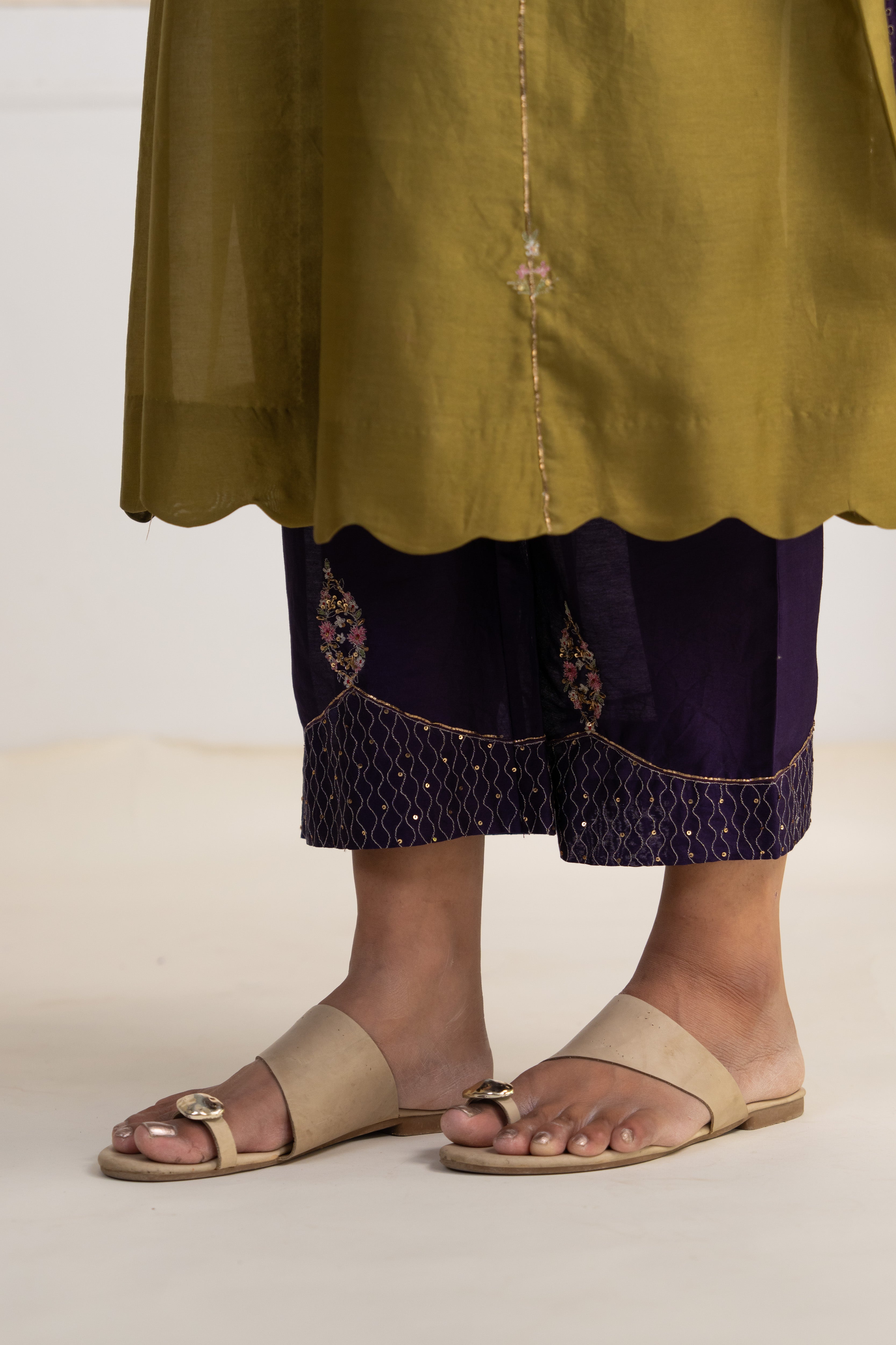 MEHENDI GREEN PURPLE MASTANI SUIT SET