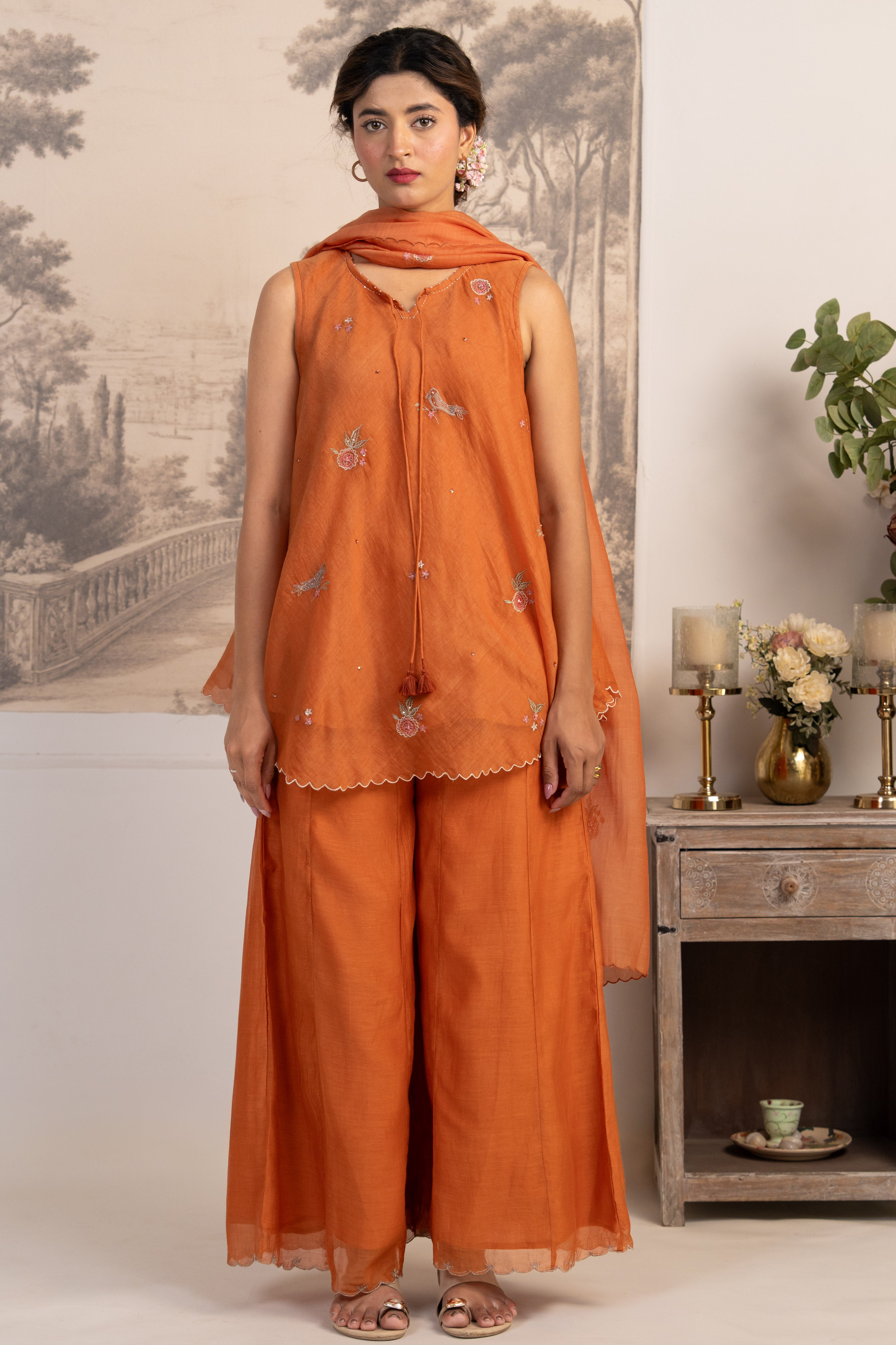RUST ORANGE FLARED TOP