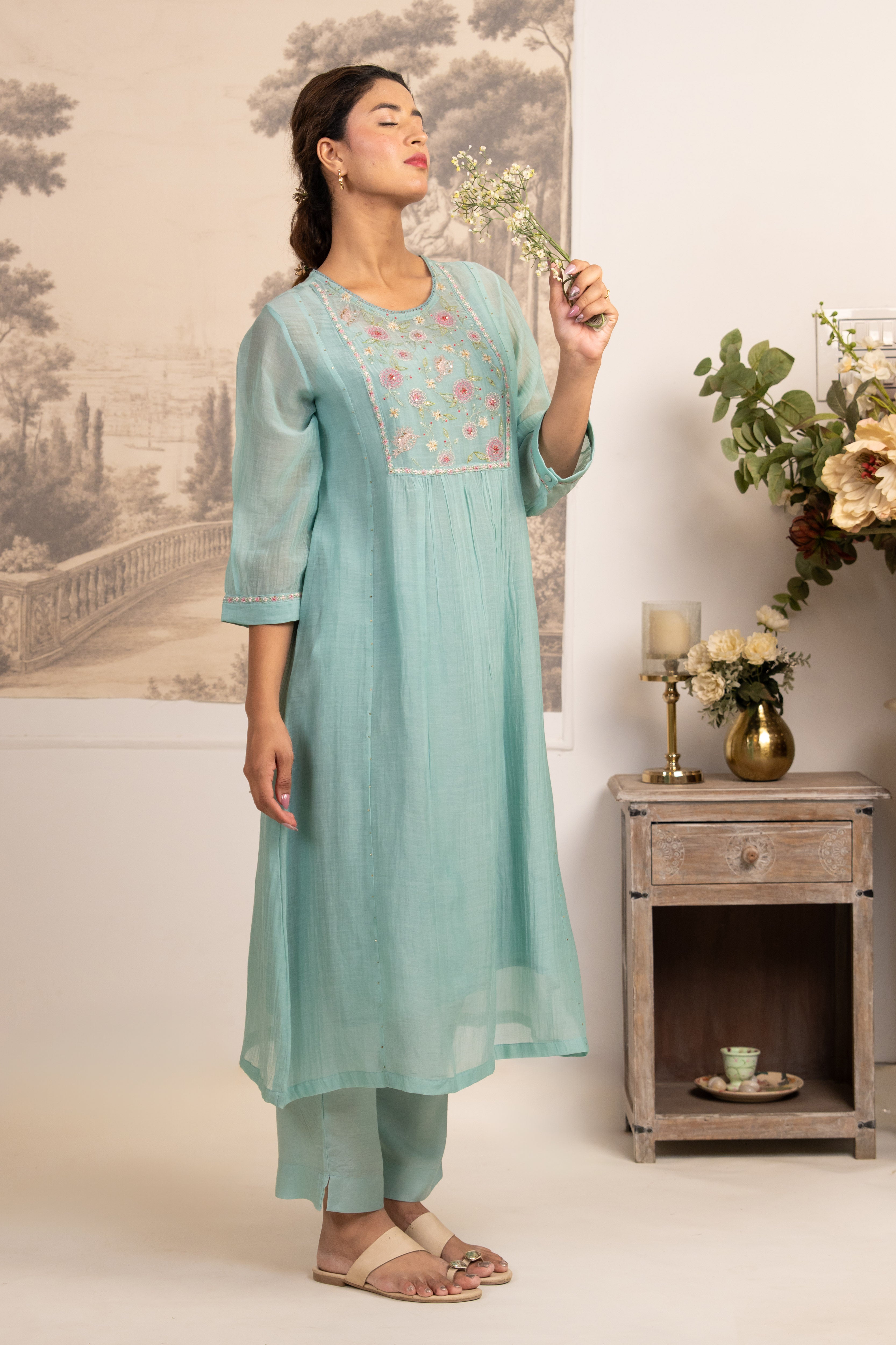 SKY BLUE ARIEL LIFE KURTA SET