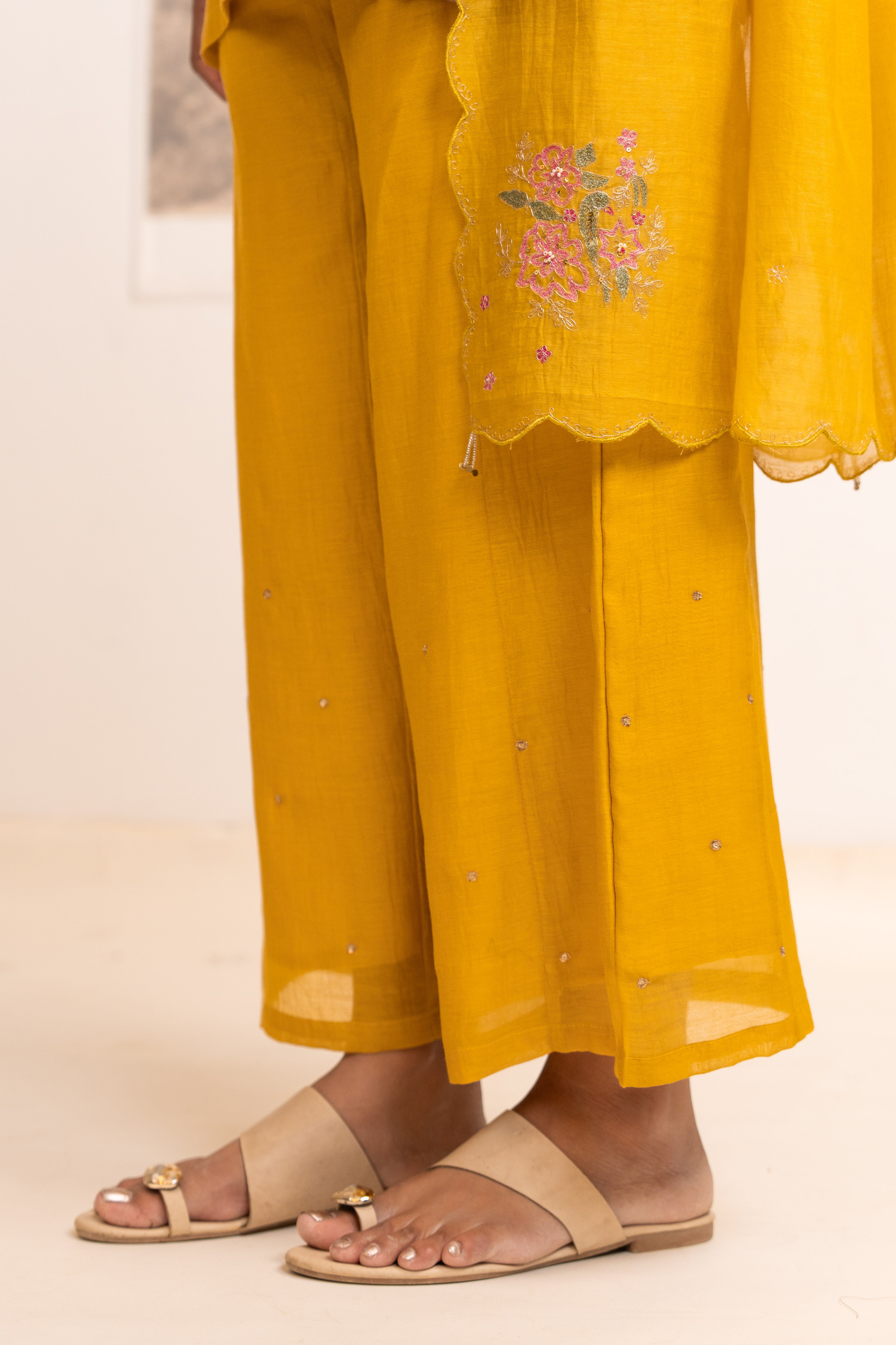 MUSTARD YELLOW MATSYA TOP PALAZZO WITH DUPATTA