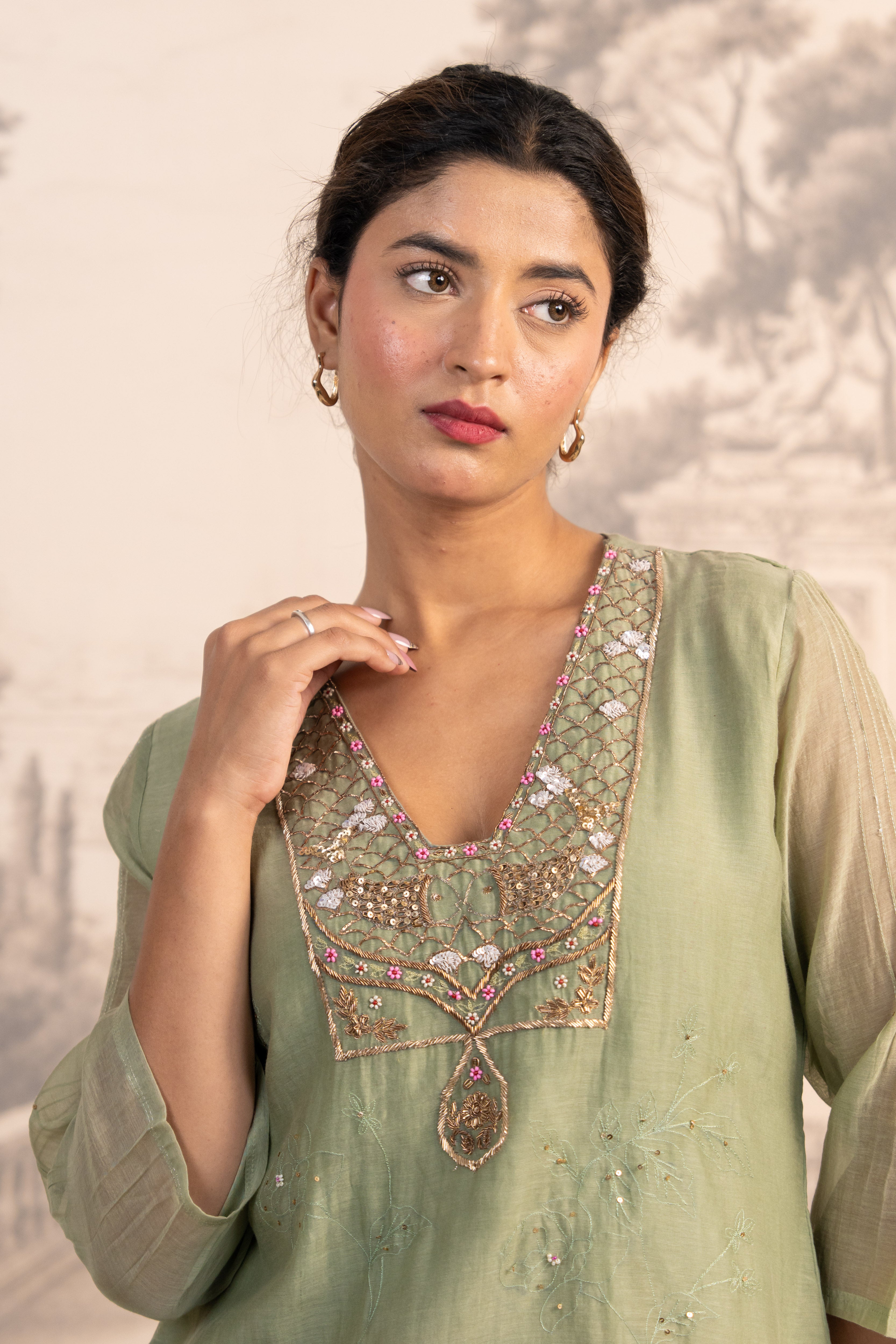 SEA GREEN MATSYA TOP PALAZZO WITH DUPATTA