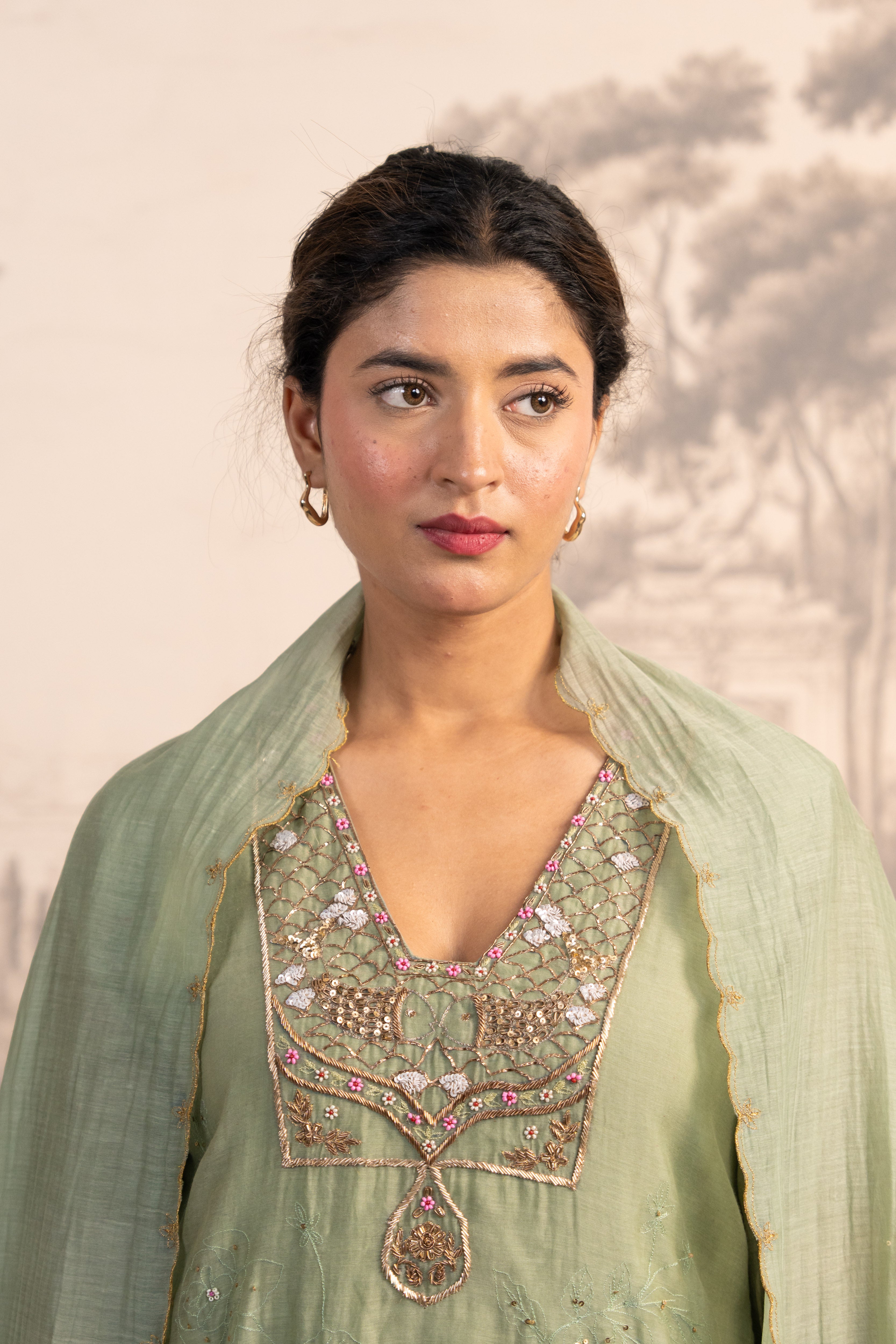 SEA GREEN MATSYA TOP PALAZZO WITH DUPATTA