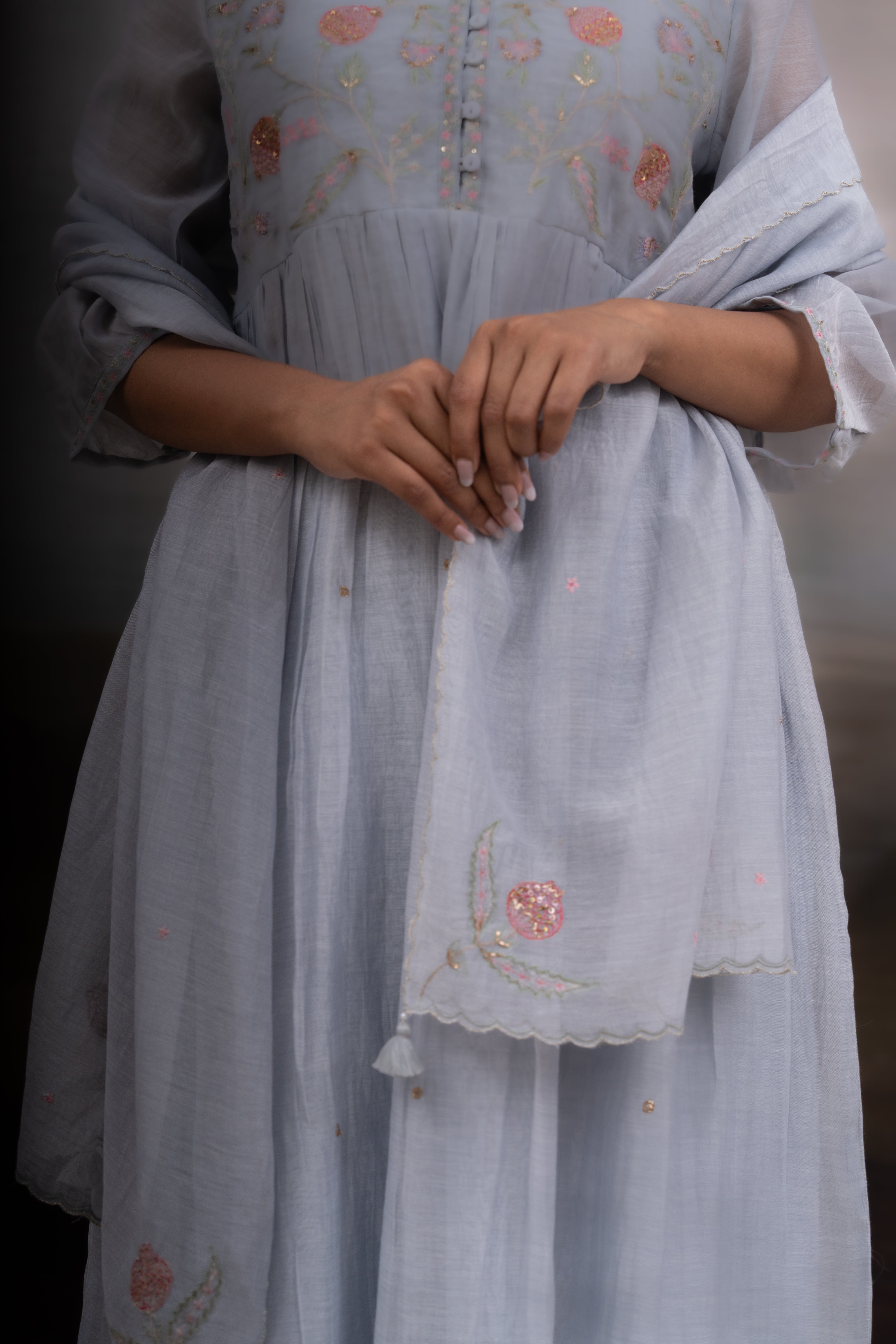 Powder blue Anaar garden dress set