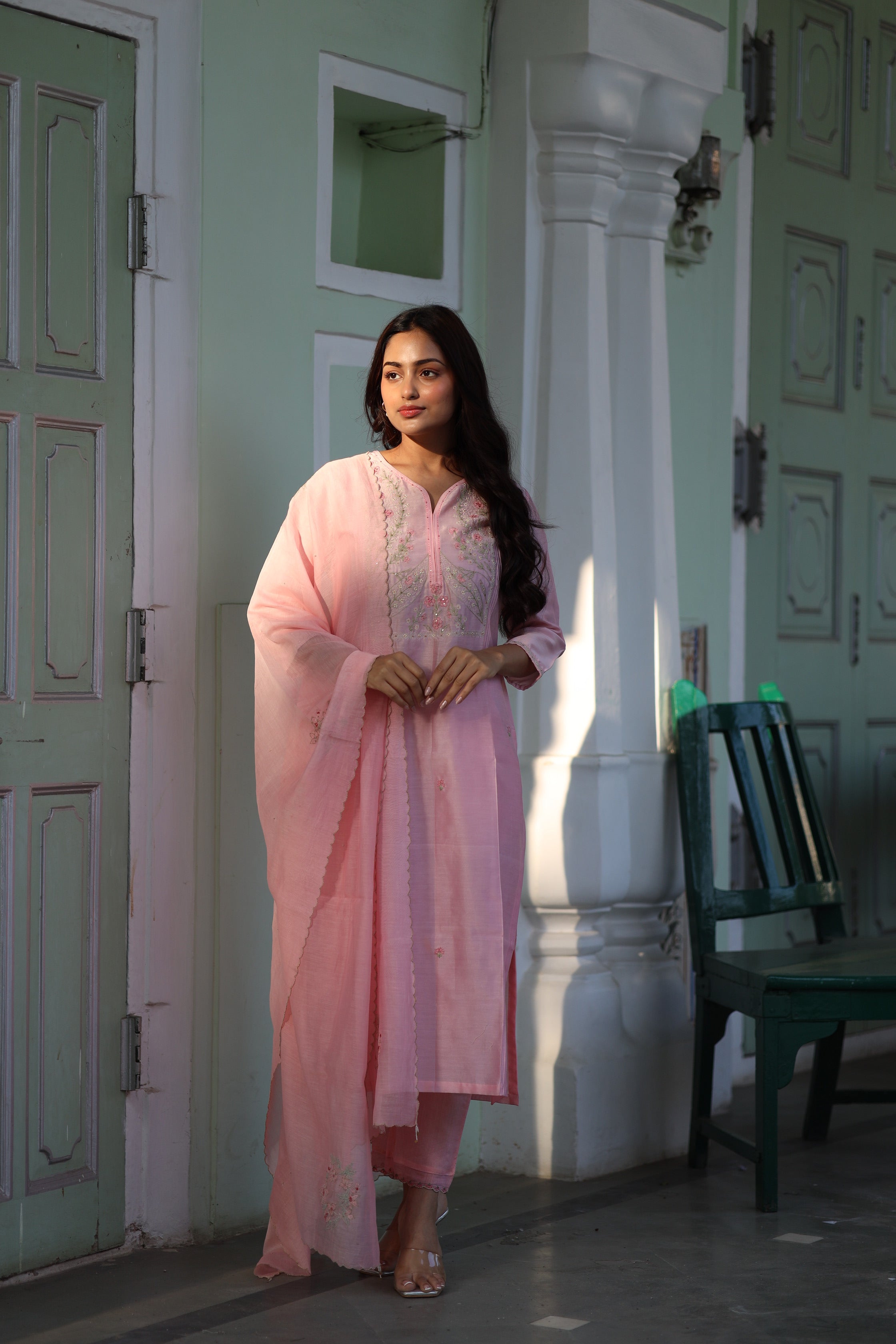 Blush pink Half Lily Suit set