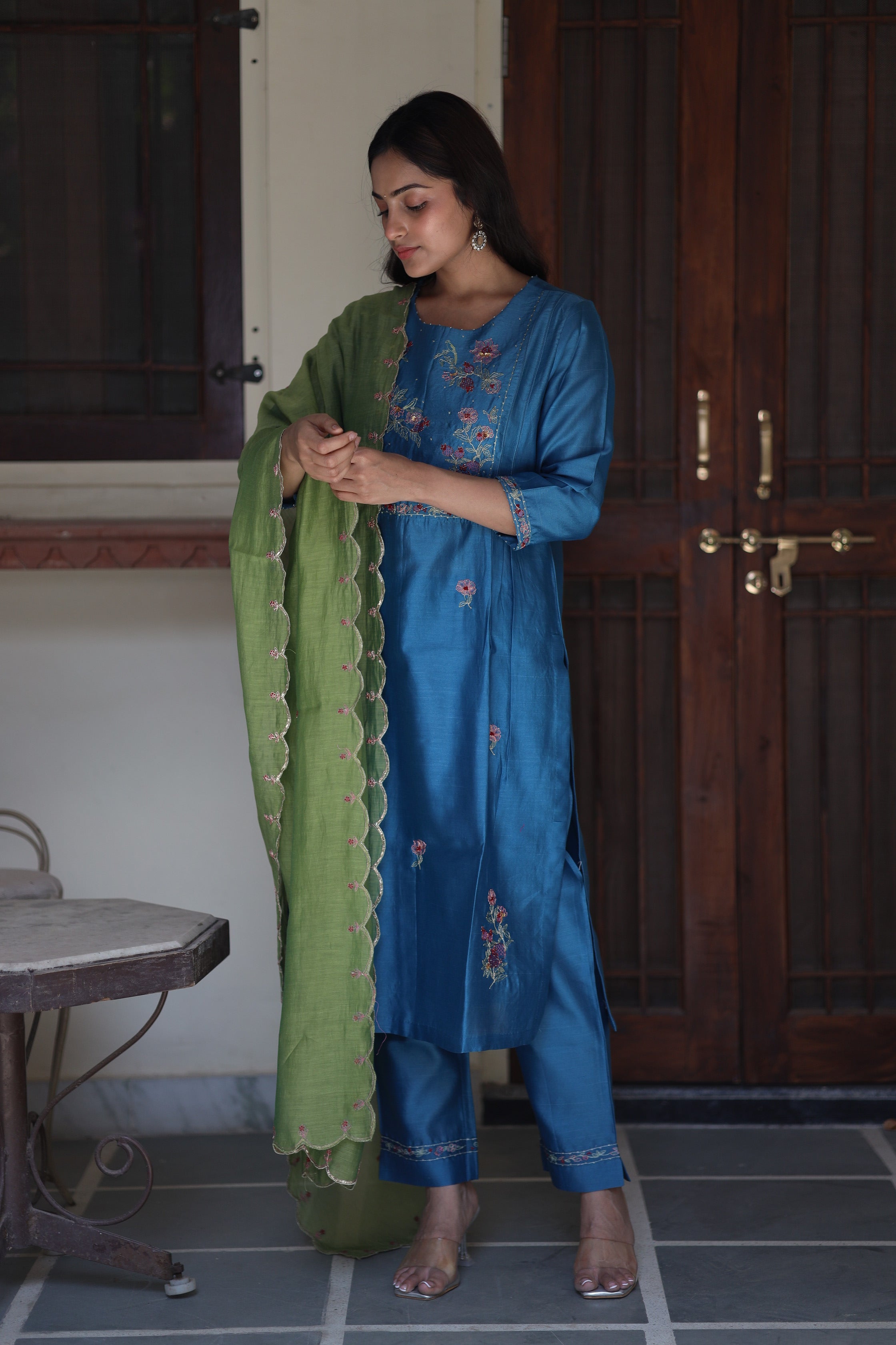 Prussian blue Dream garden Suit Set