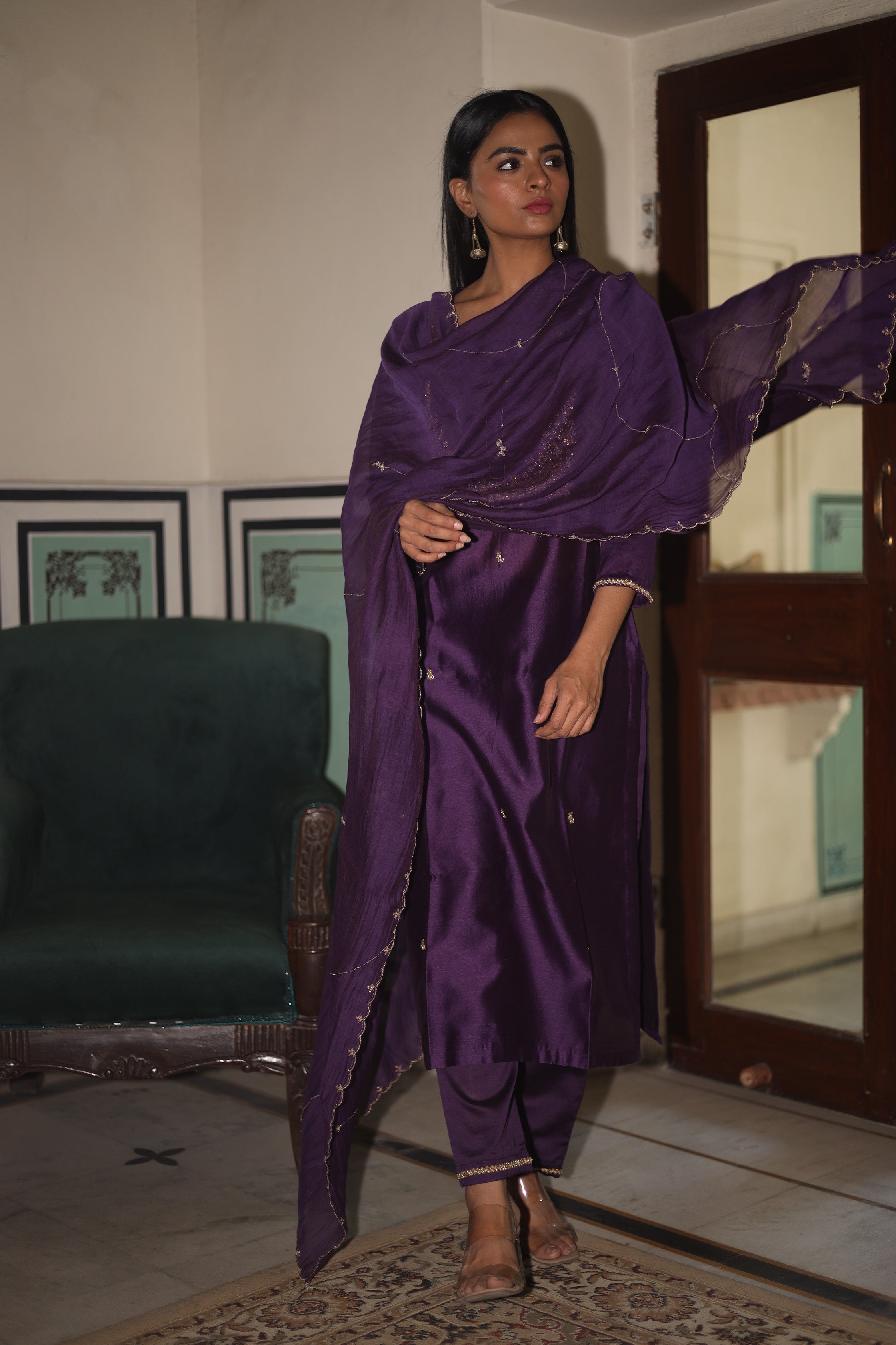 Purple moss basket Suit set