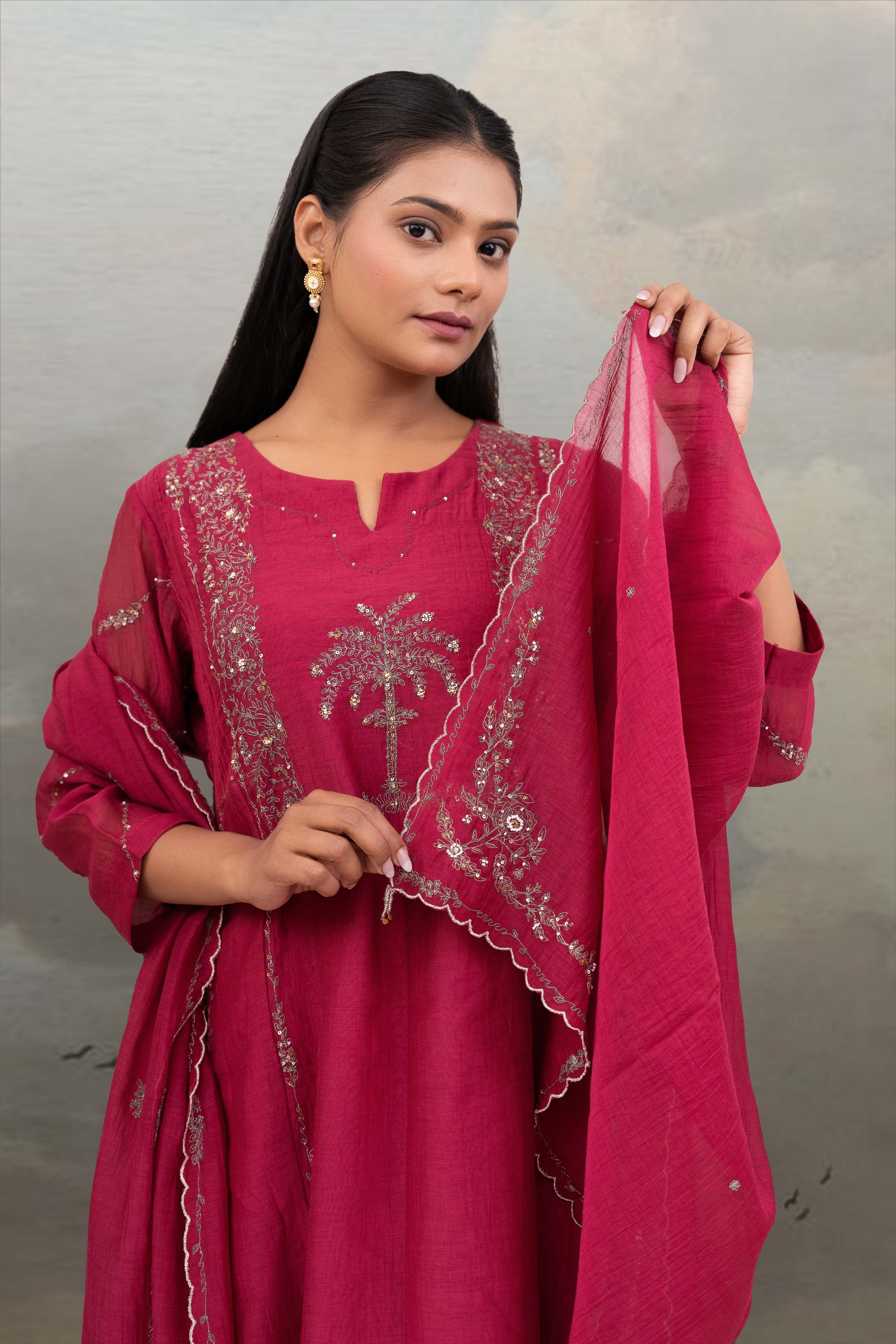 Rani pink desert palm Suit set