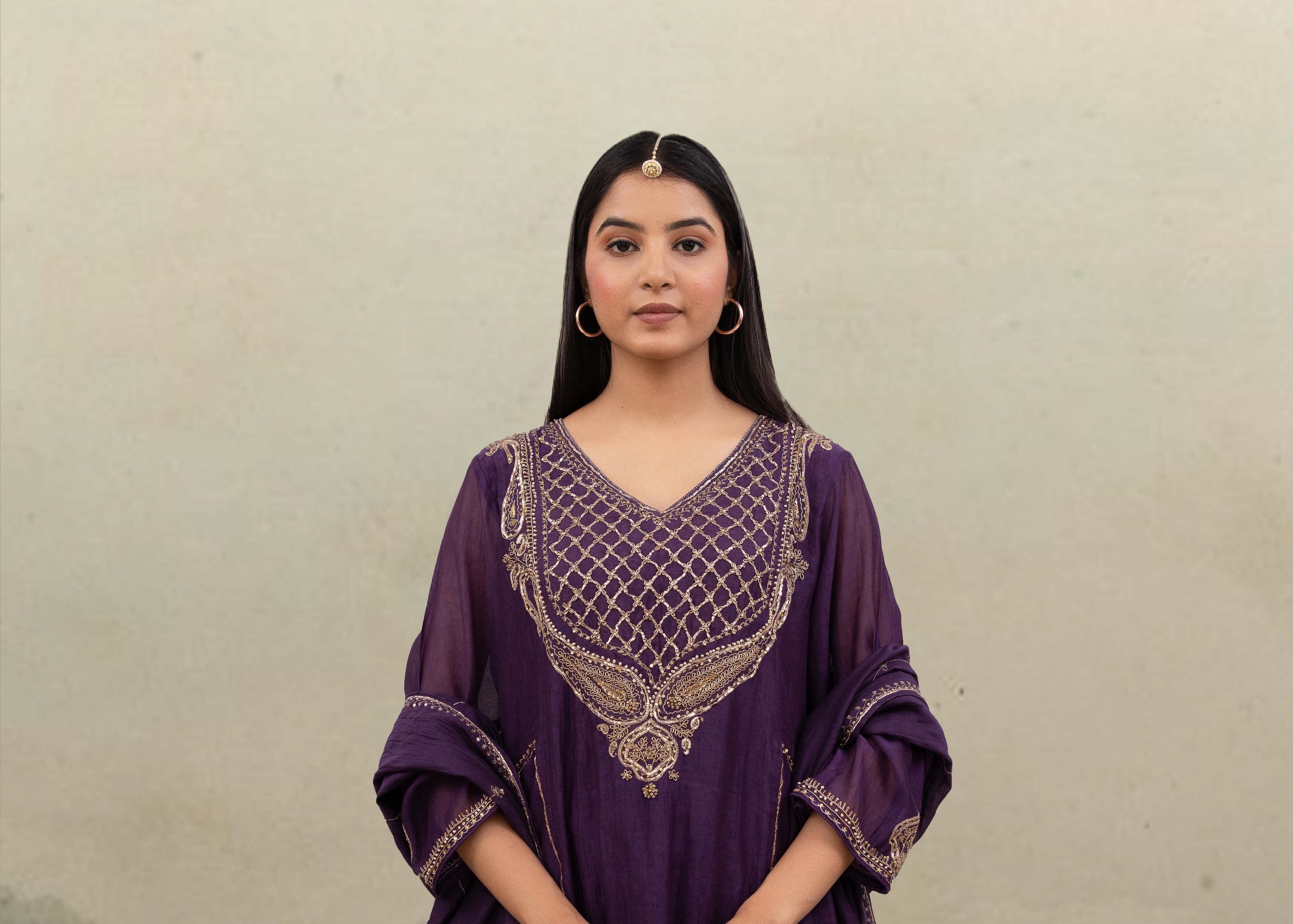 Purple ambiya suit set