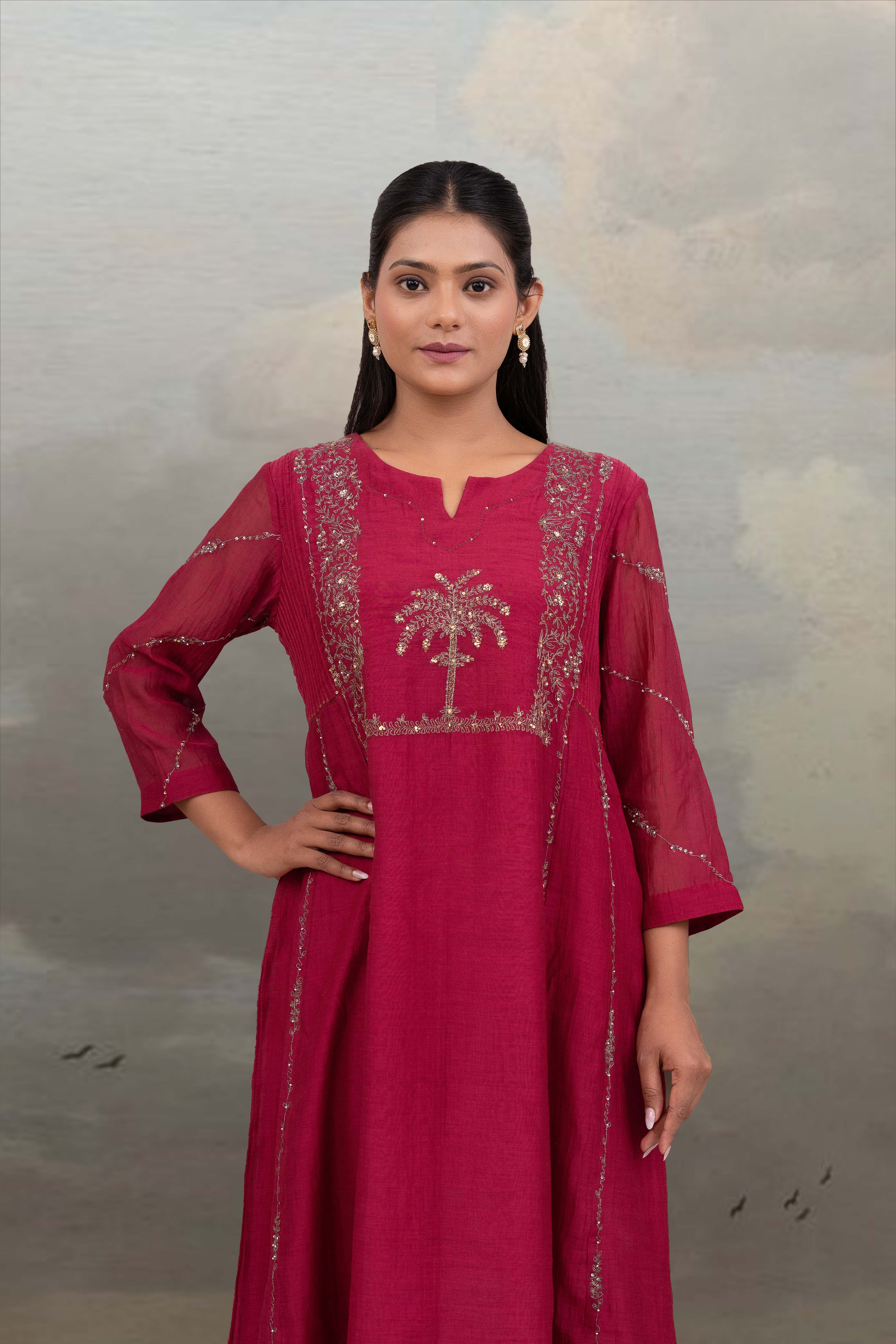 Rani pink desert palm Suit set