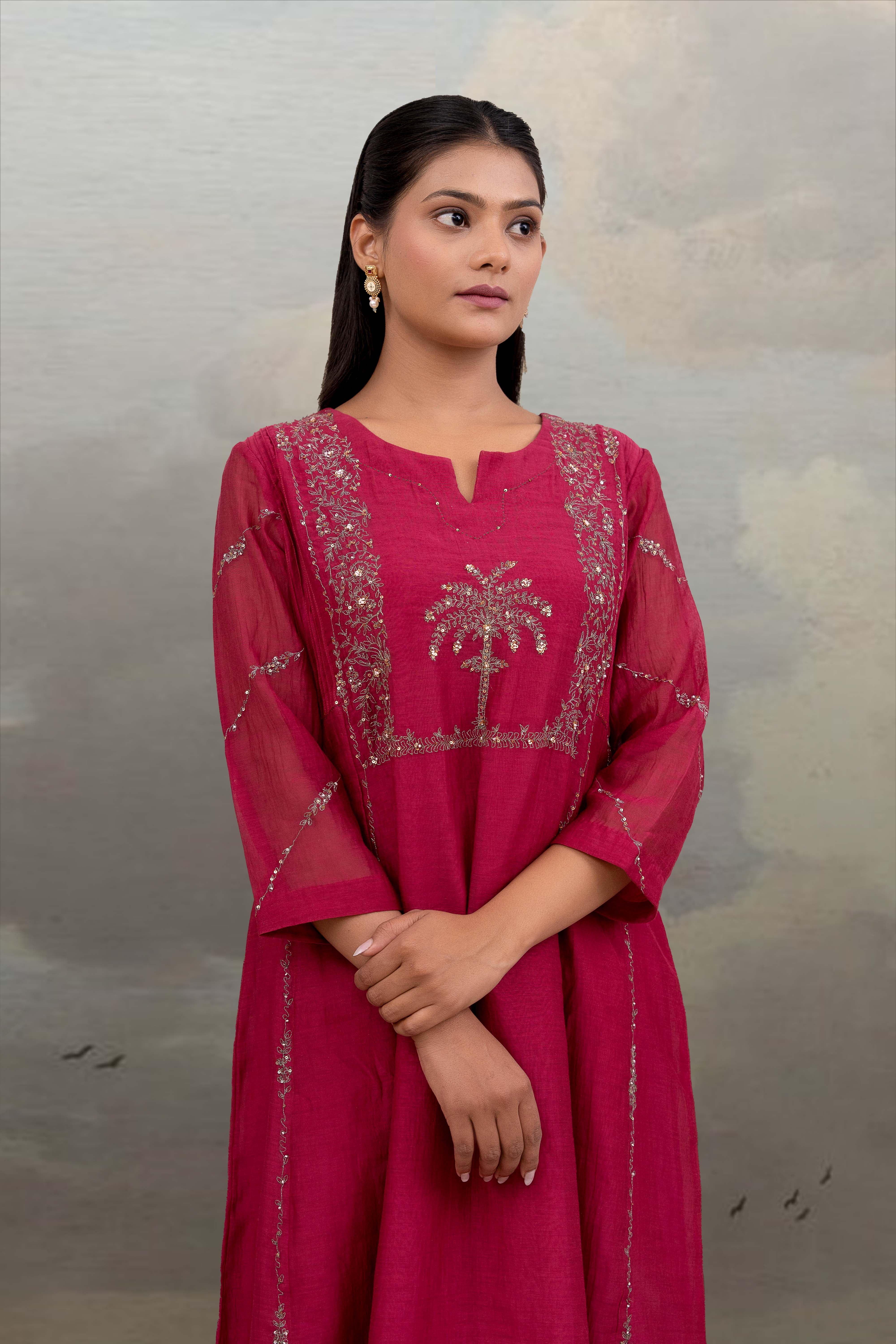 Rani pink desert palm Suit set