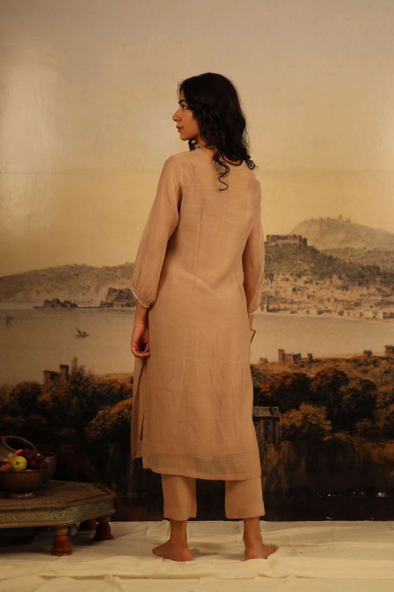 chiku juhi yoke kurta set with scarf