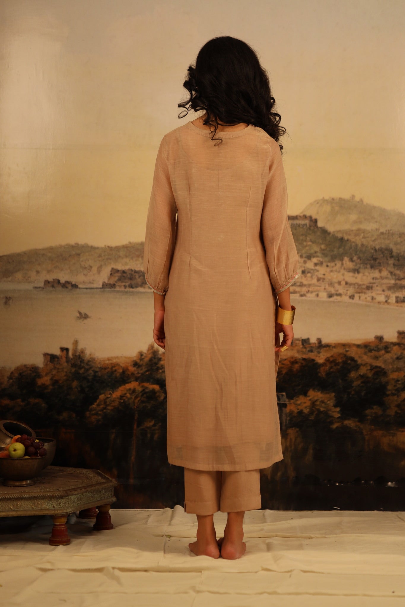chiku juhi yoke kurta set with scarf