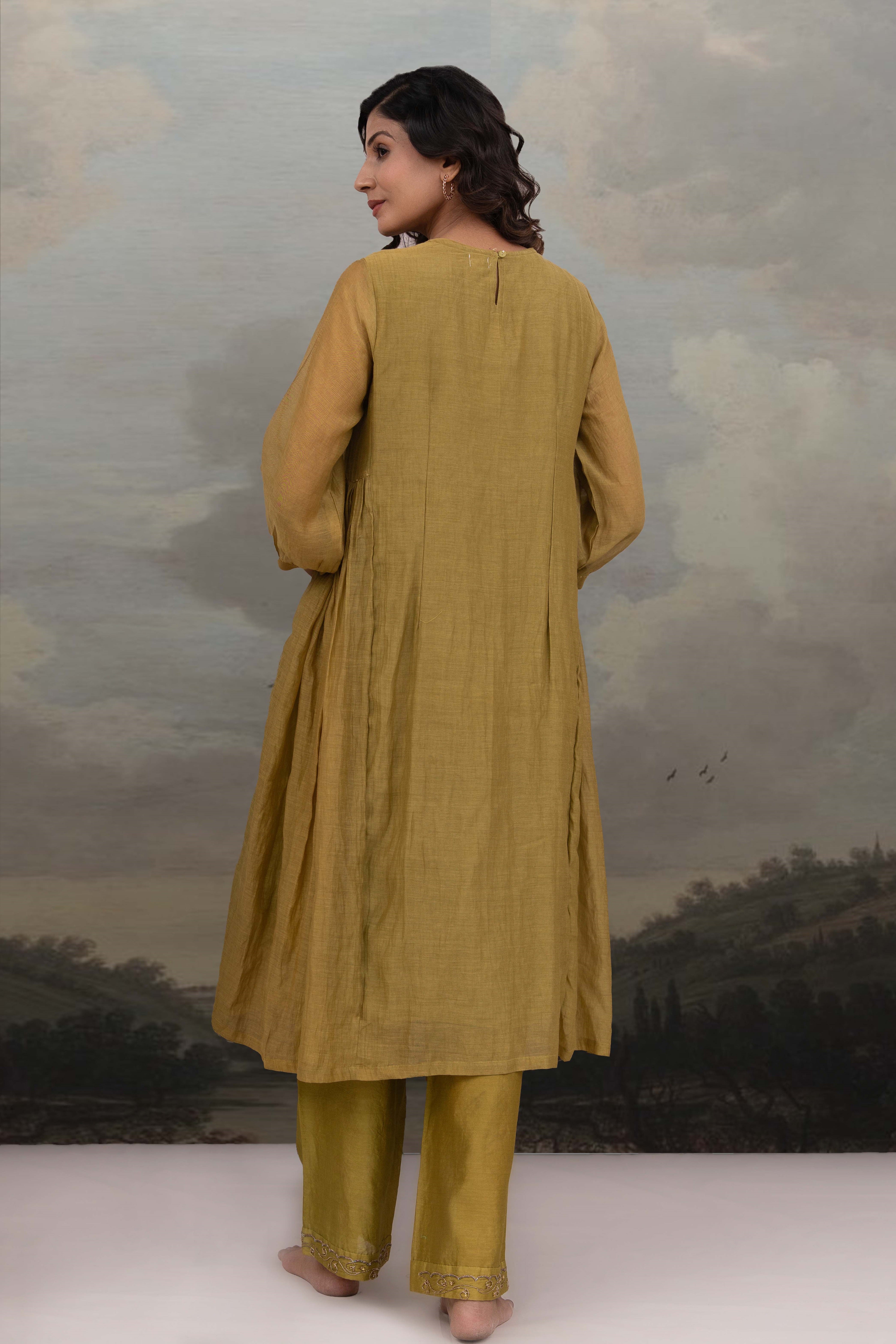 MEHENDI GREEN SEQUENCE KURTA SET