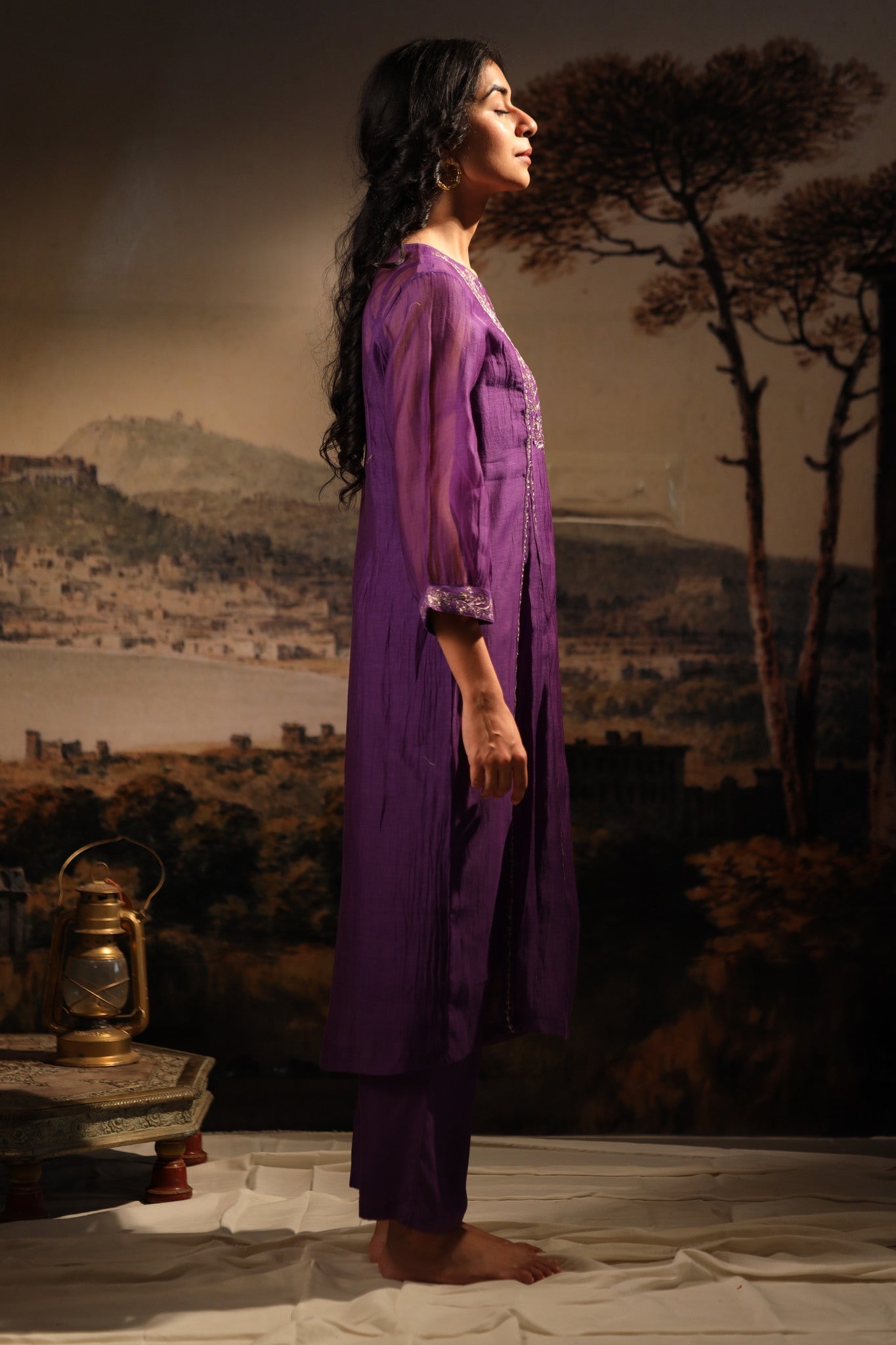 Purple Midnight Kurta set with dupatta