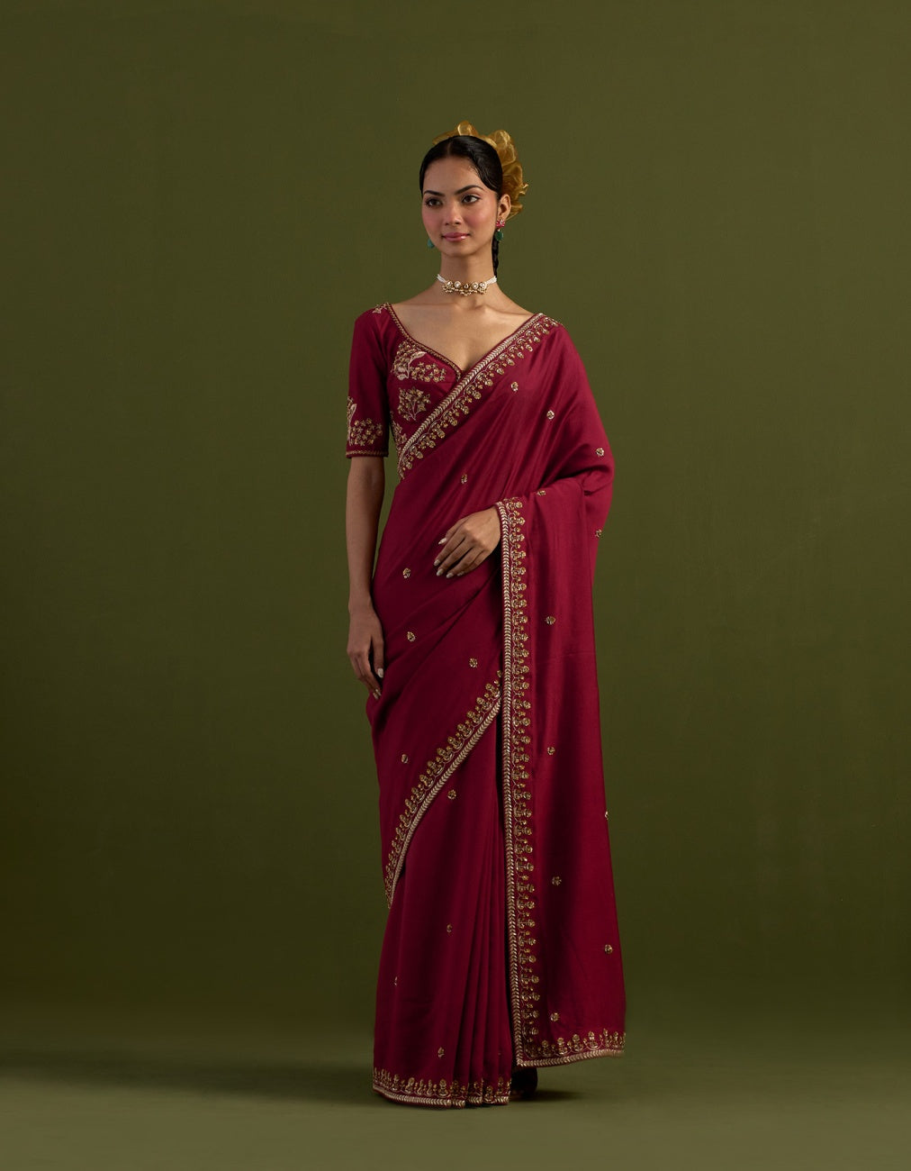 Red Heritage Tatwa saree