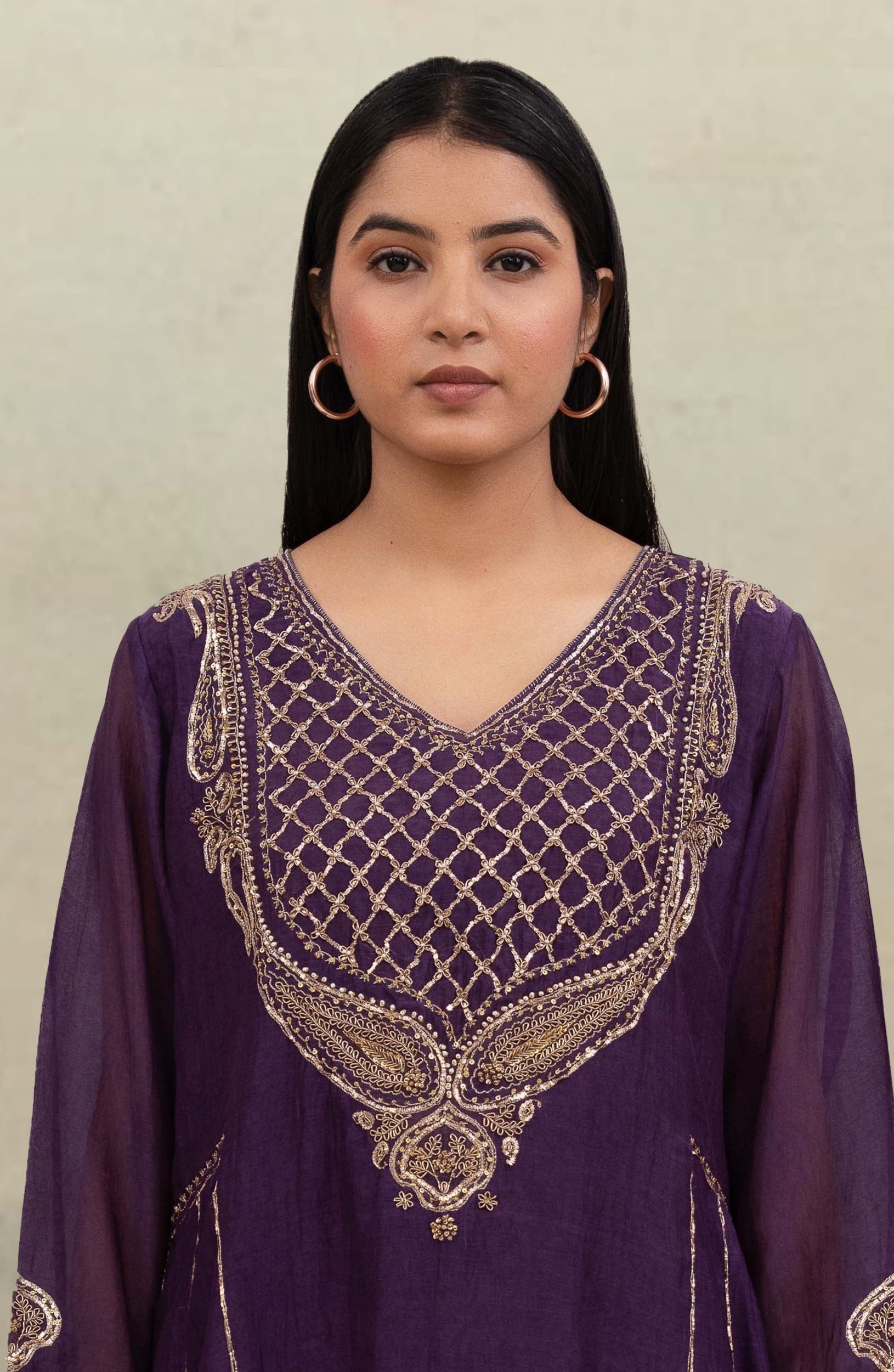 Purple ambiya suit set