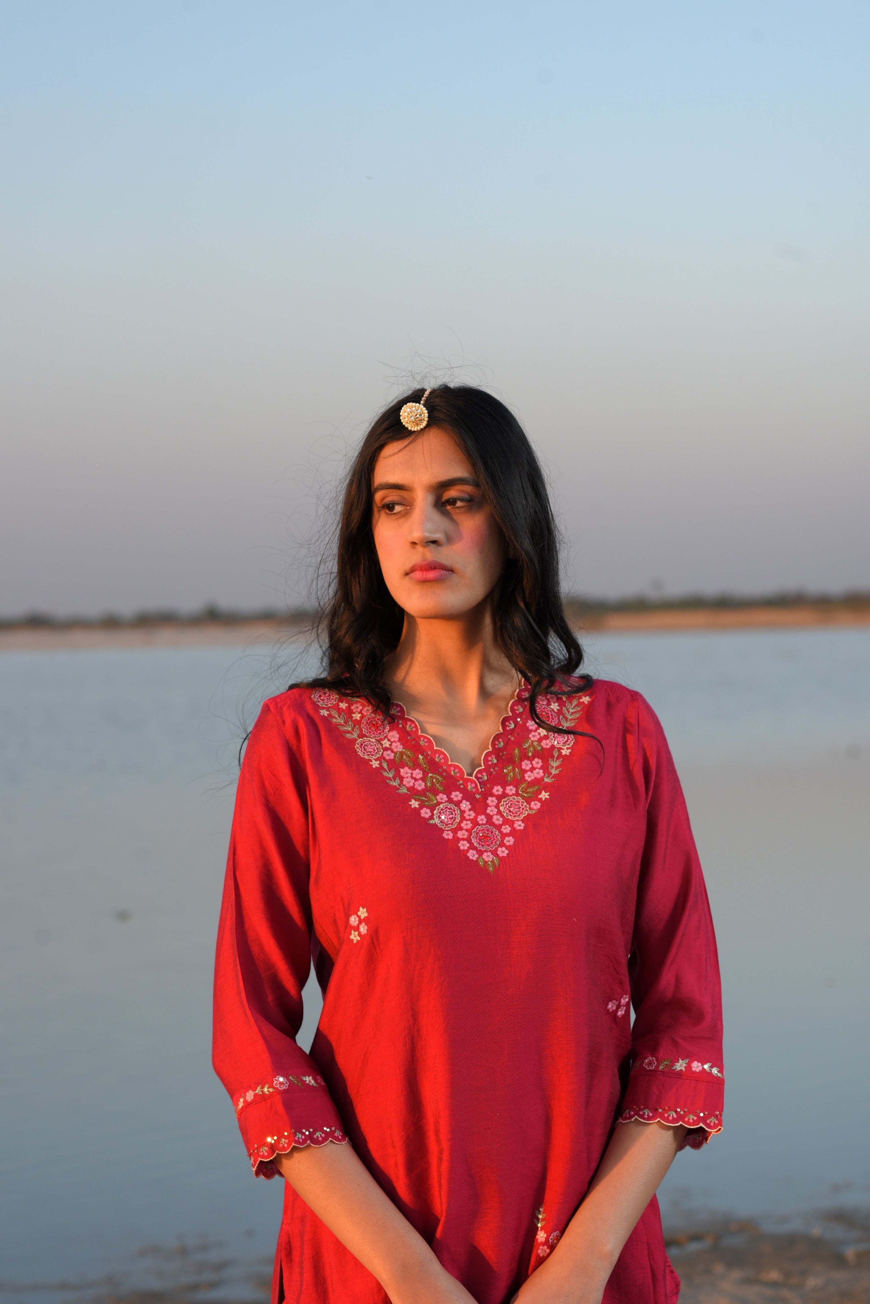 Magenta Pink Rangoon Bail kurta set