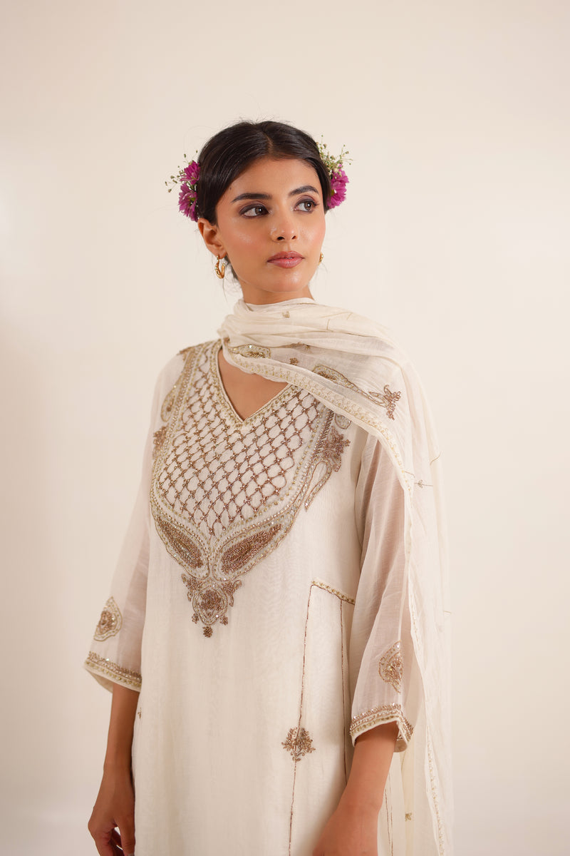 WHITE AMBIYA DRESS SET