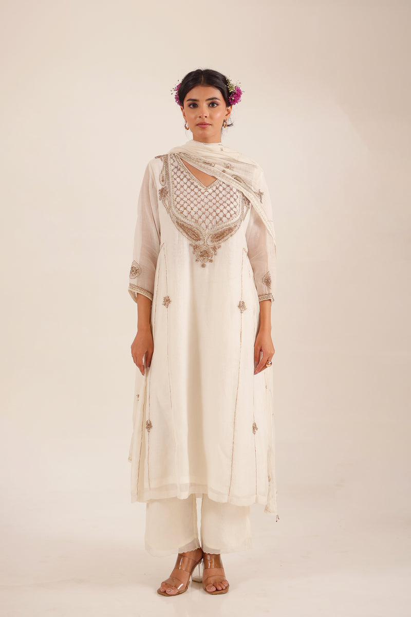 WHITE AMBIYA DRESS SET