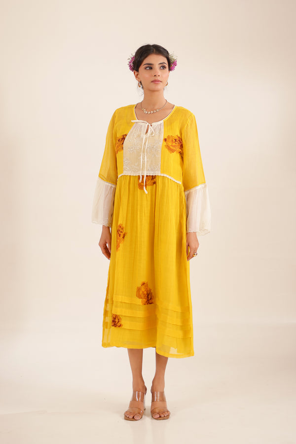 Mustard Old rose dress