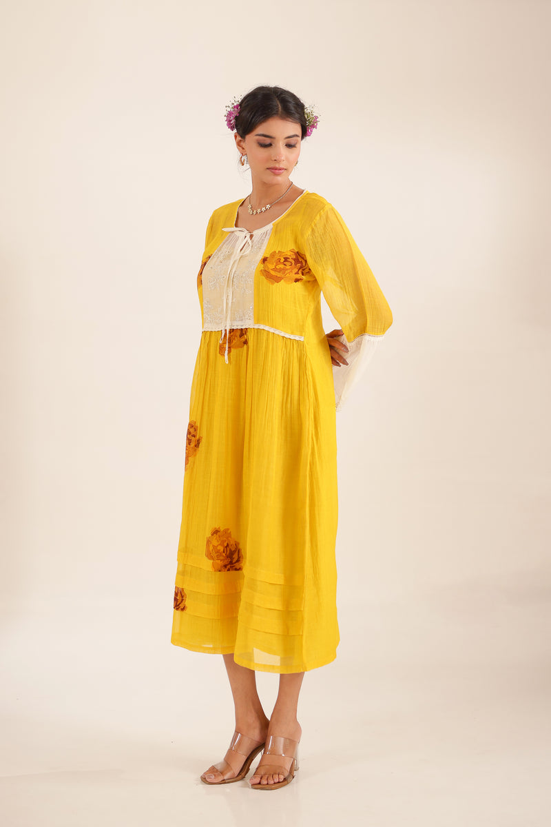 Mustard Old rose dress