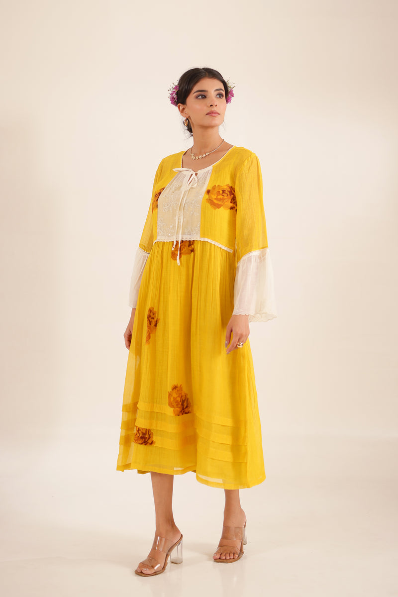 Mustard Old rose dress