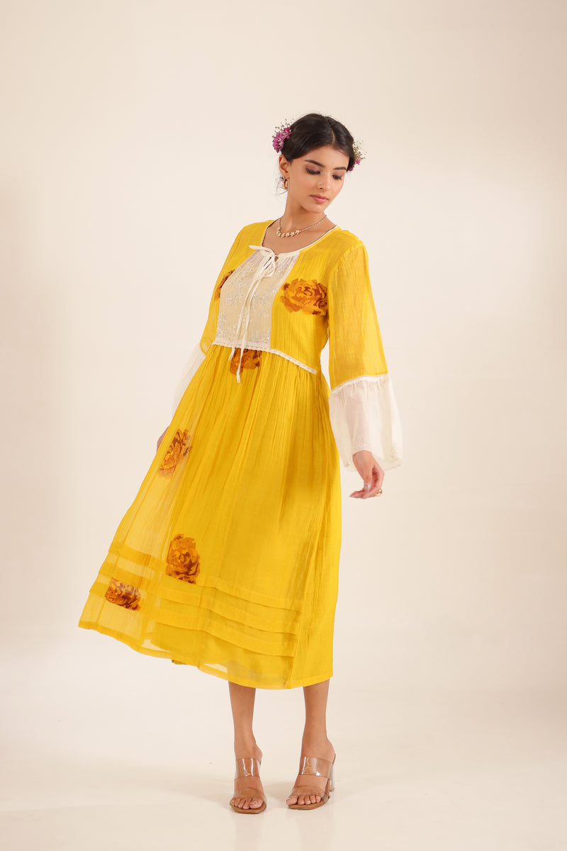 Mustard Old rose dress