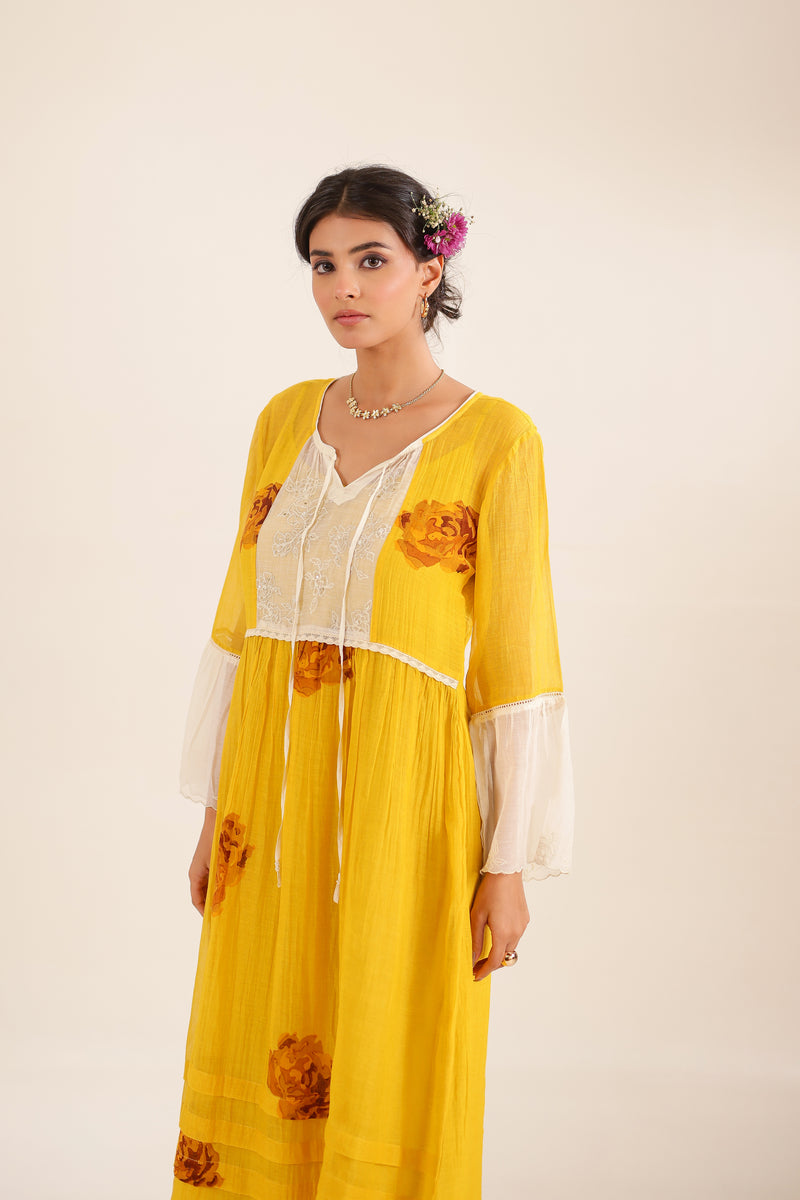 Mustard Old rose dress