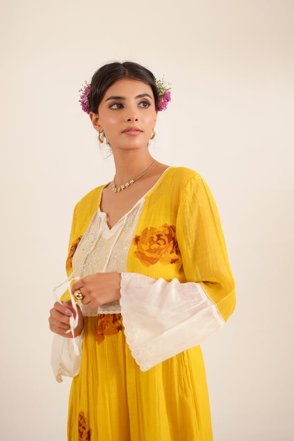 Mustard Old rose dress