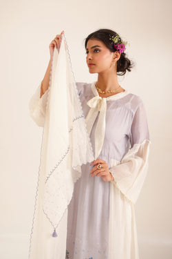 POWDER BLUE BLOCK PRINTED DRESS
