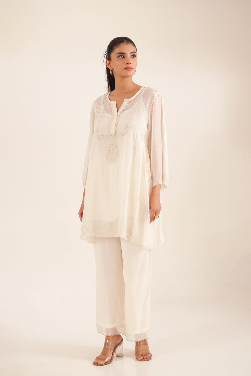 IVORY BEADED TOP AND PANT