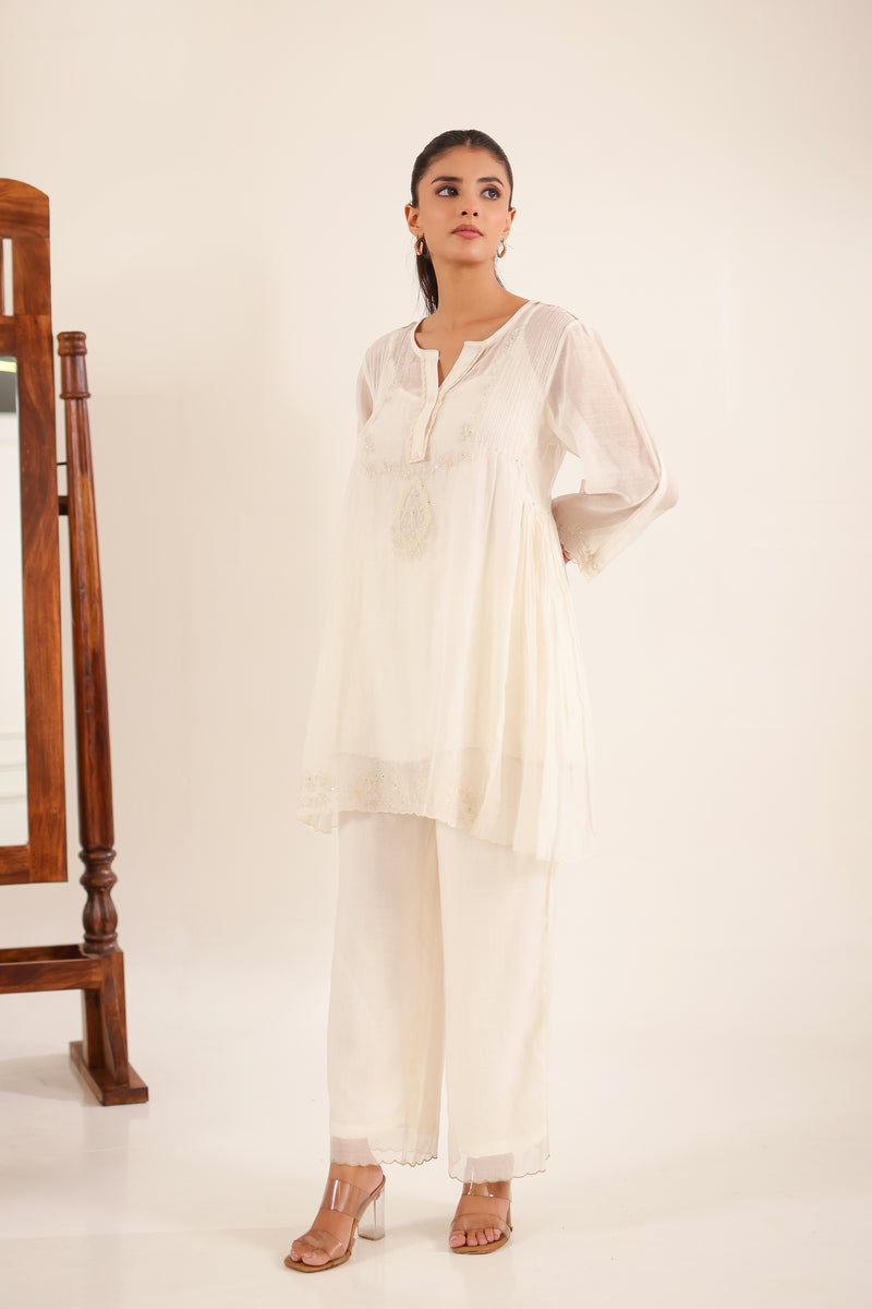 IVORY BEADED TOP AND PANT