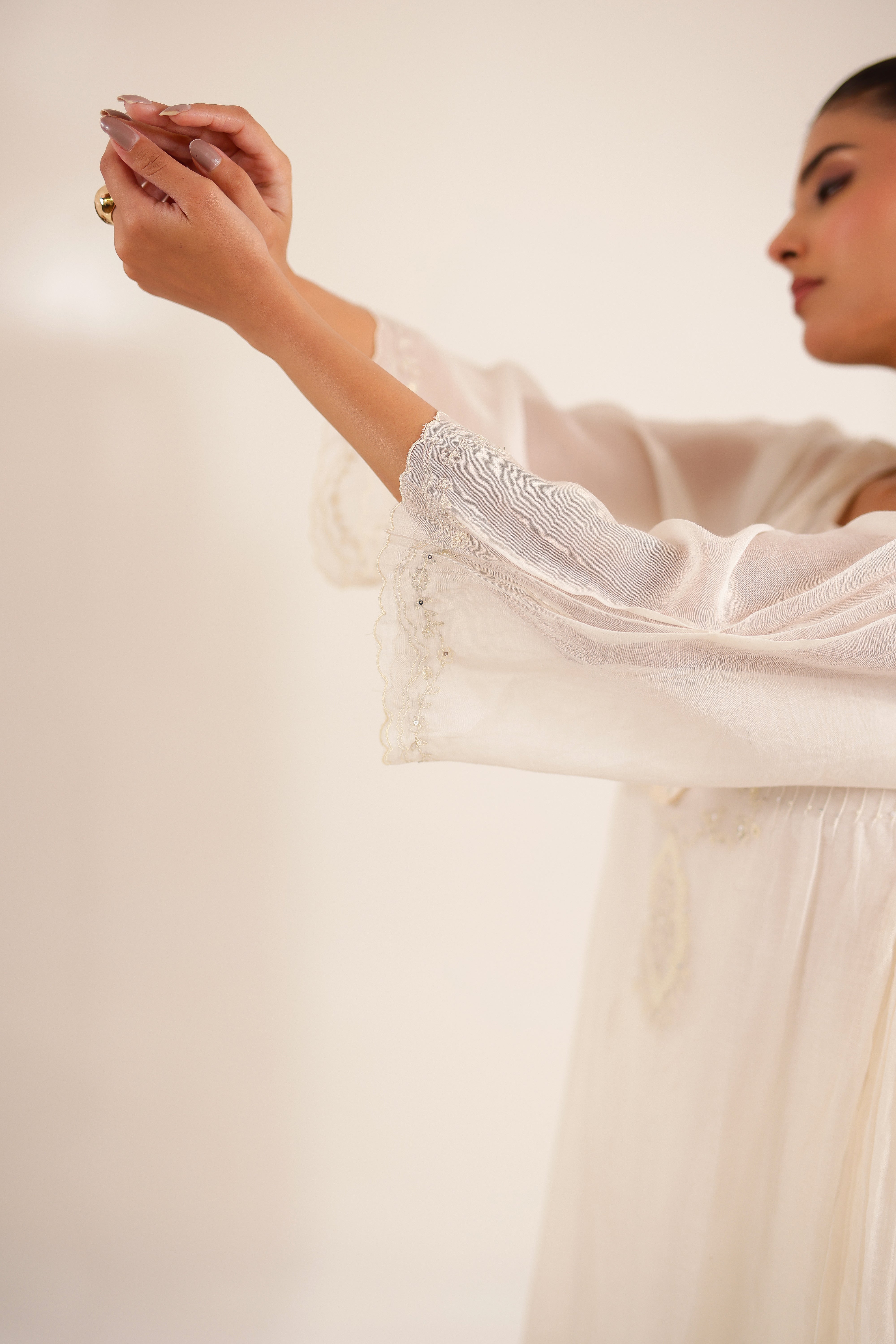 IVORY BEADED TOP AND PANT