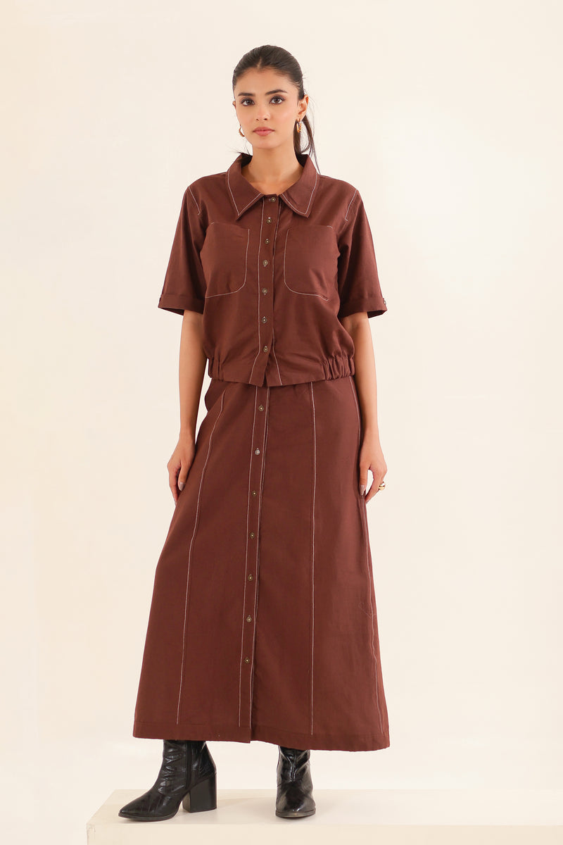 Cinnamon top shirt and skirt