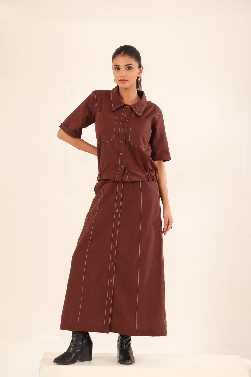 Cinnamon top shirt and skirt