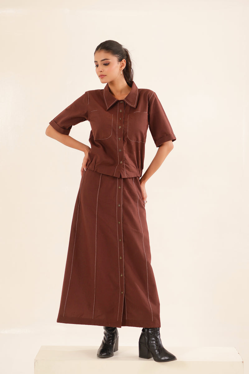 Cinnamon top shirt and skirt